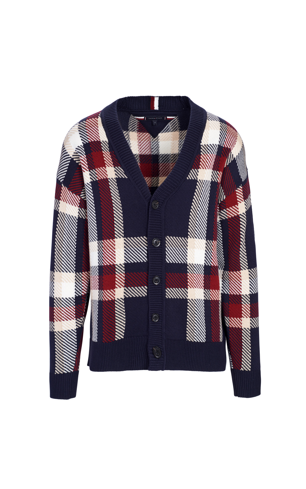 Checkered print cardigan  tommy hilfiger outlet barcelona la roca village