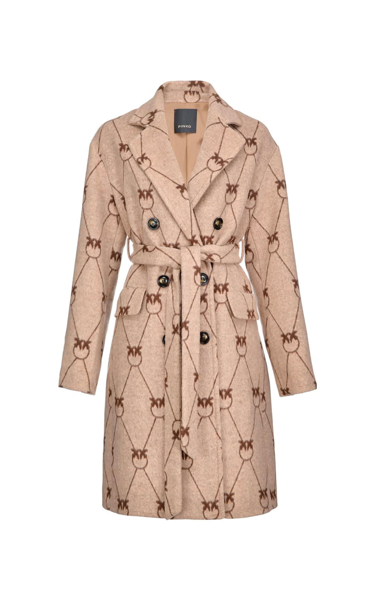 Cappotto monogram panno Pinko