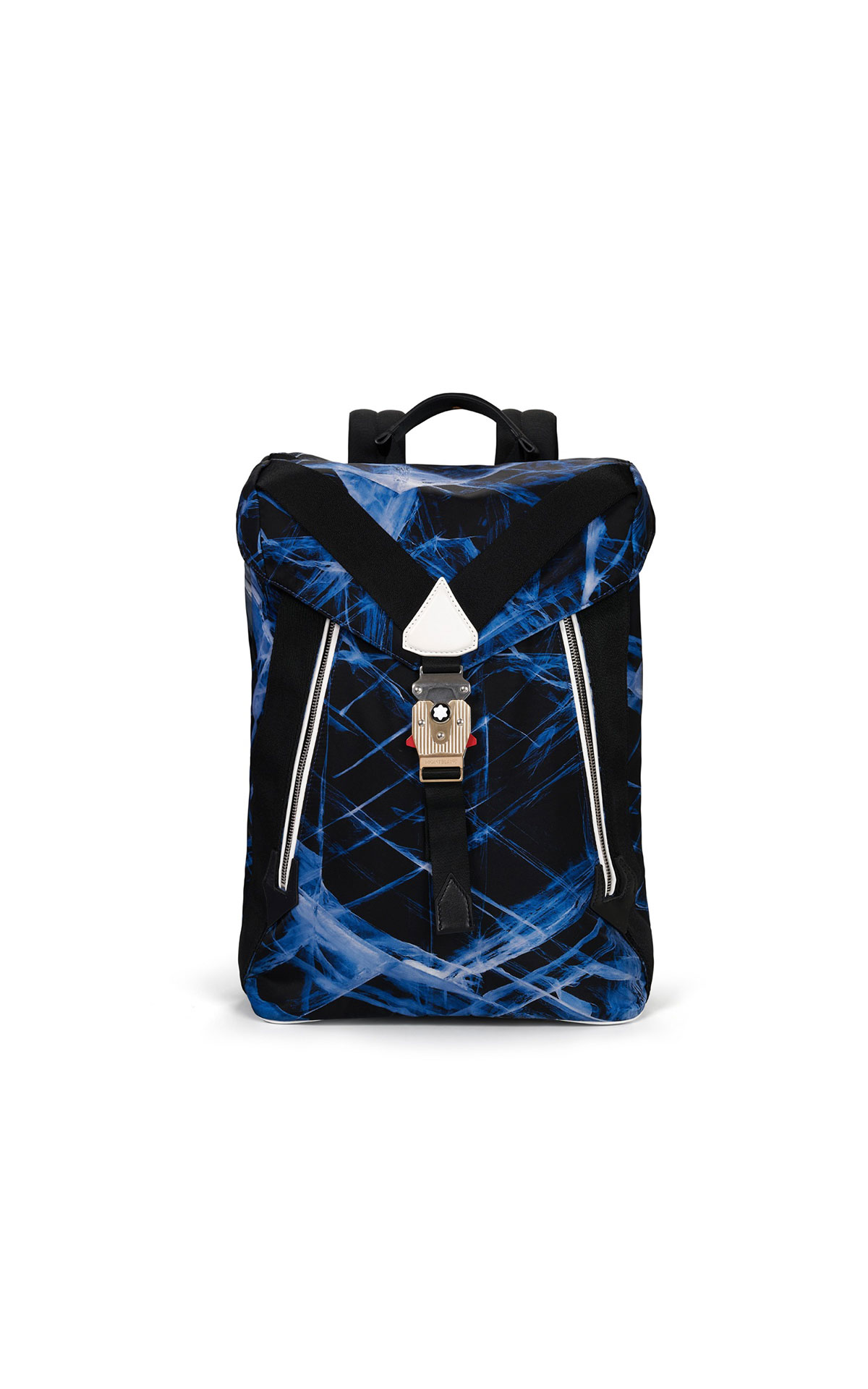 Black and blue printed backpack Montblanc outlet barcelona la roca village