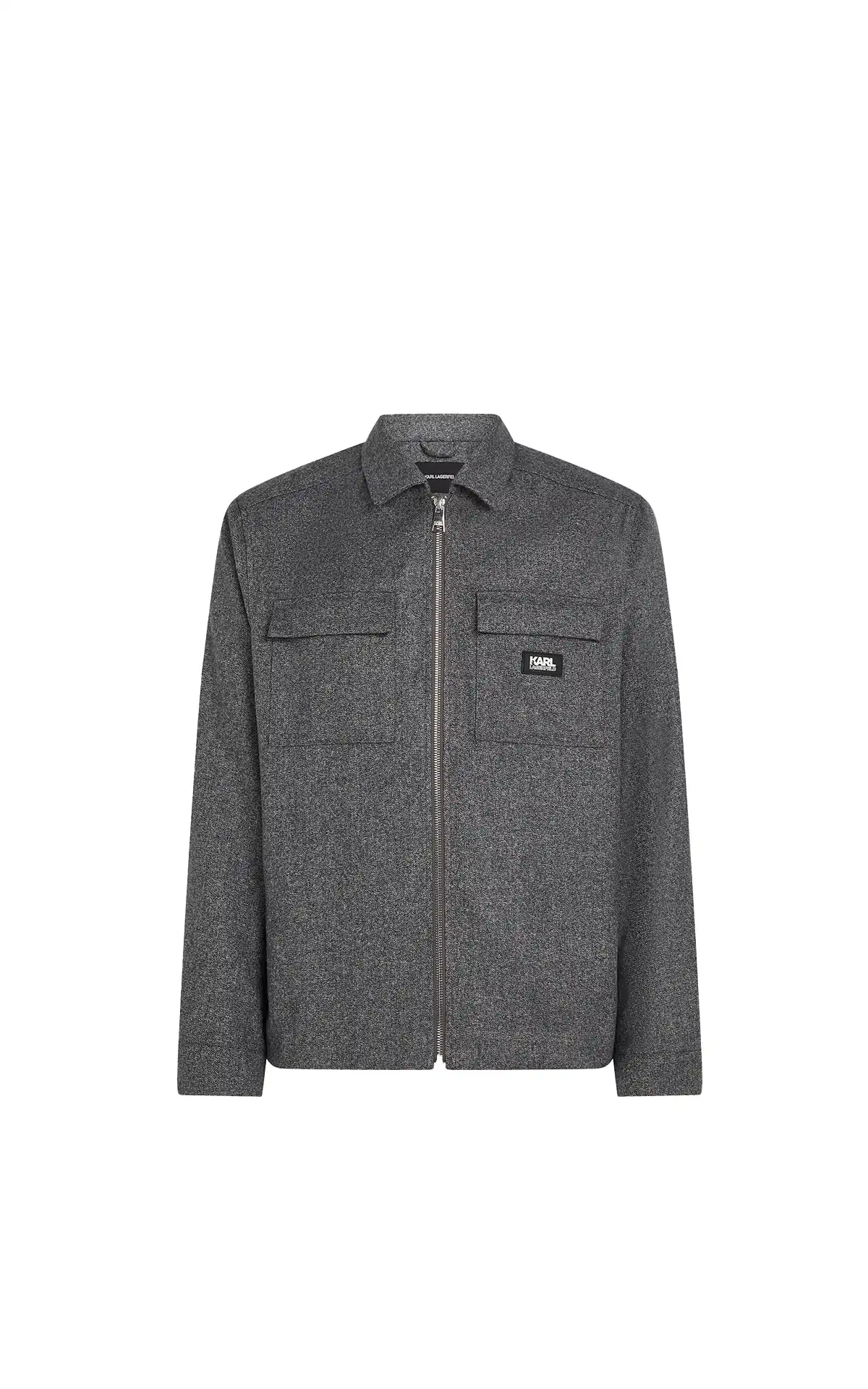 KARL LAGERFELD grey Brushed melange overshirt La Vallée Village