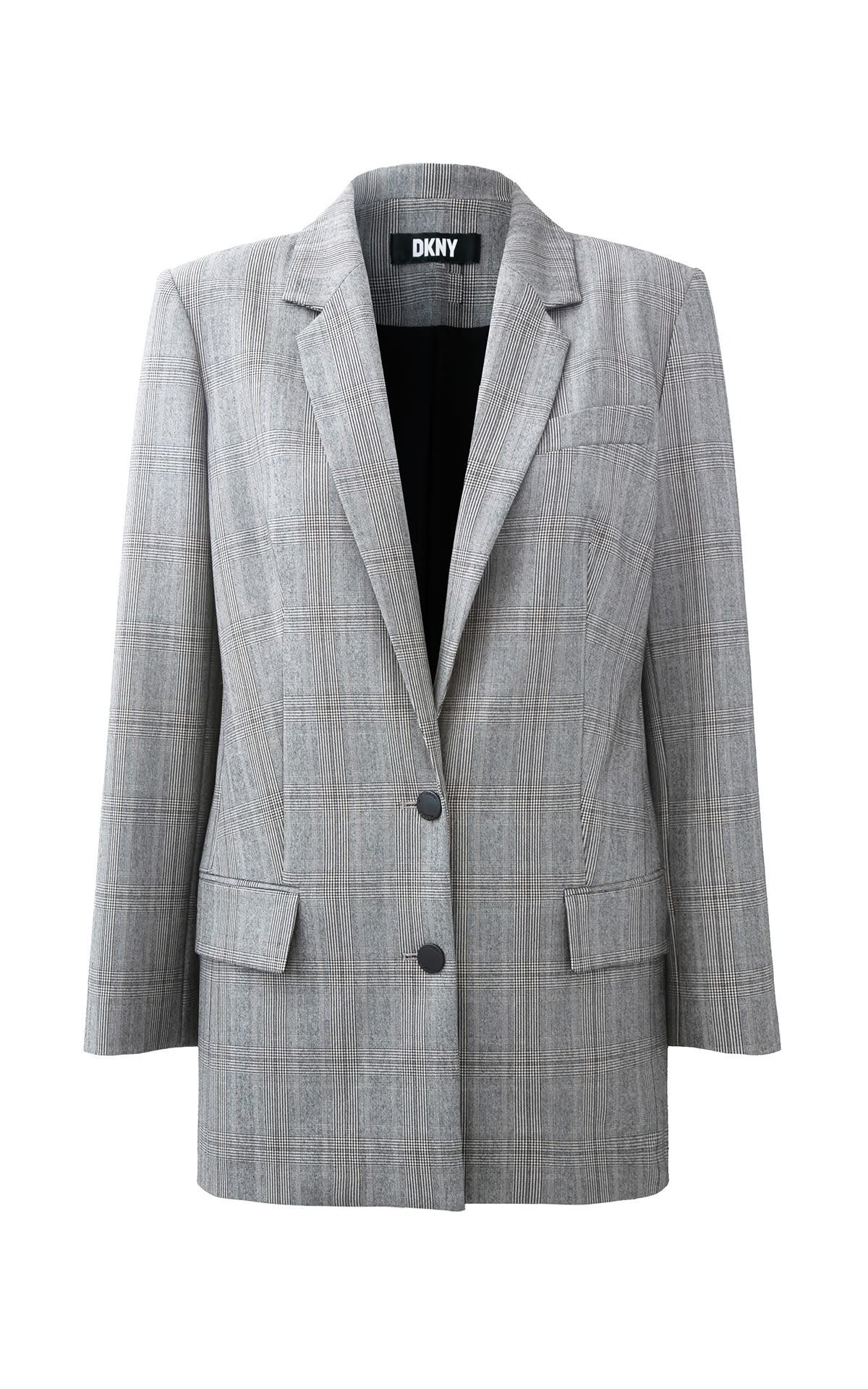 DKNY Long sleeve two-button plaid blazer from Bicester Village