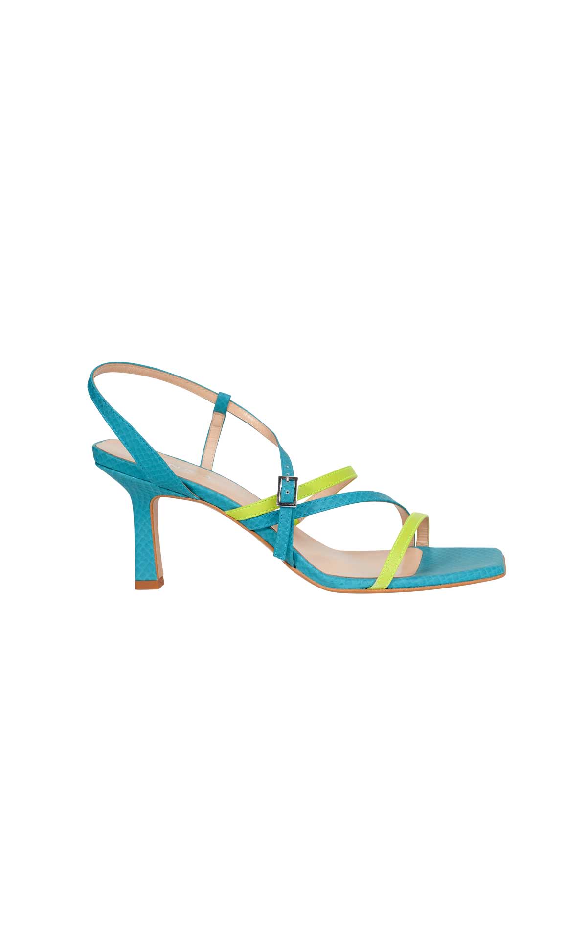 Blue and green sandal with stiletto heel PINKO