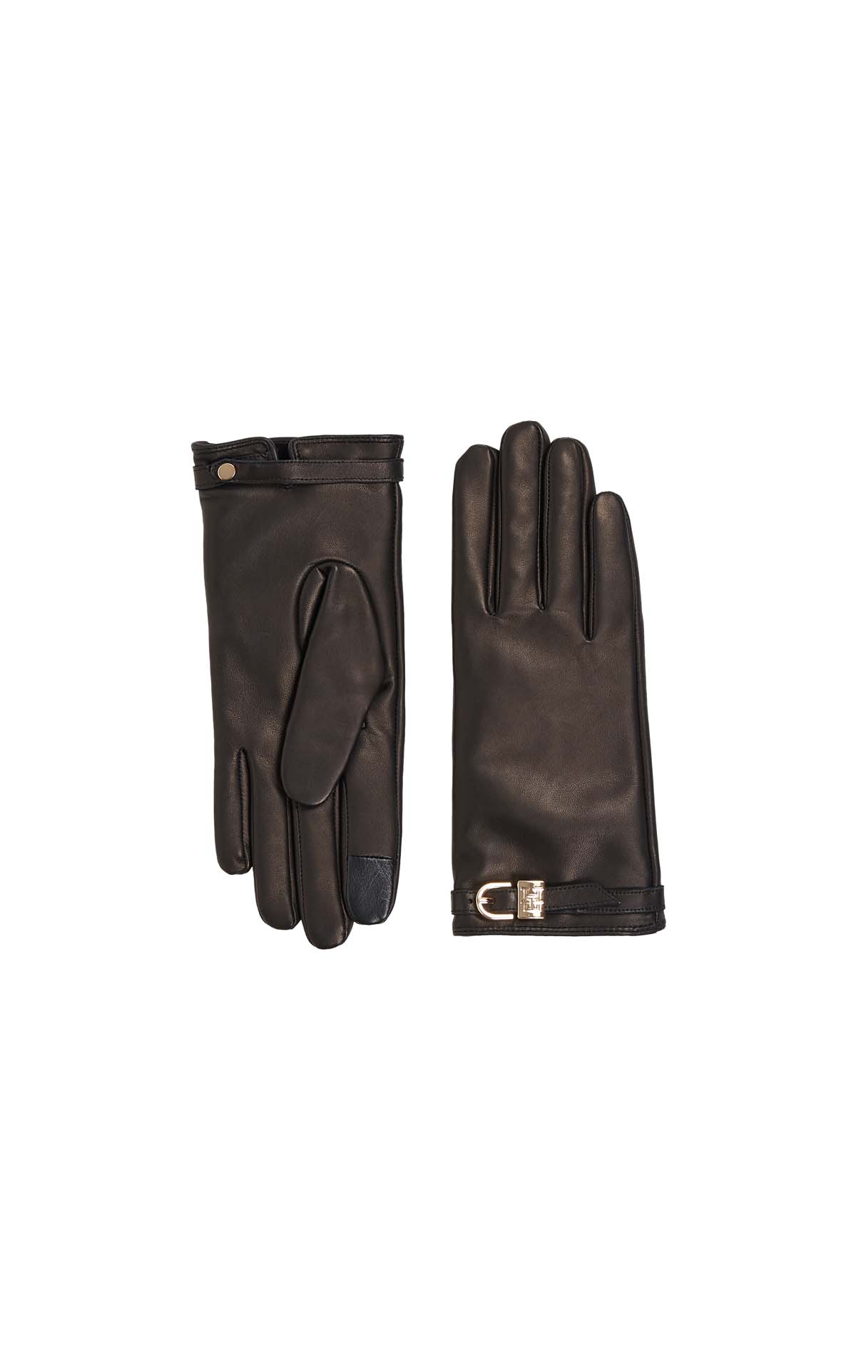 Brown leather gloves tommy hilfiger outlet madrid las rozas village