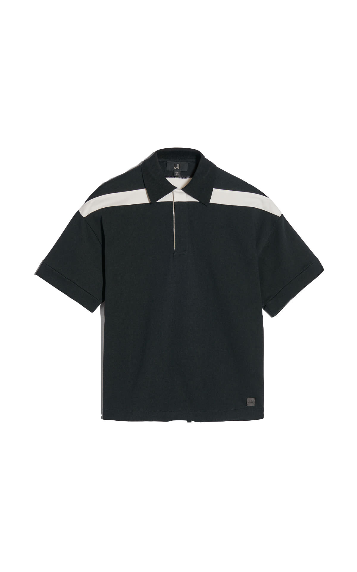 dunhill Stripe detail polo t-shirt black from Bicester Village