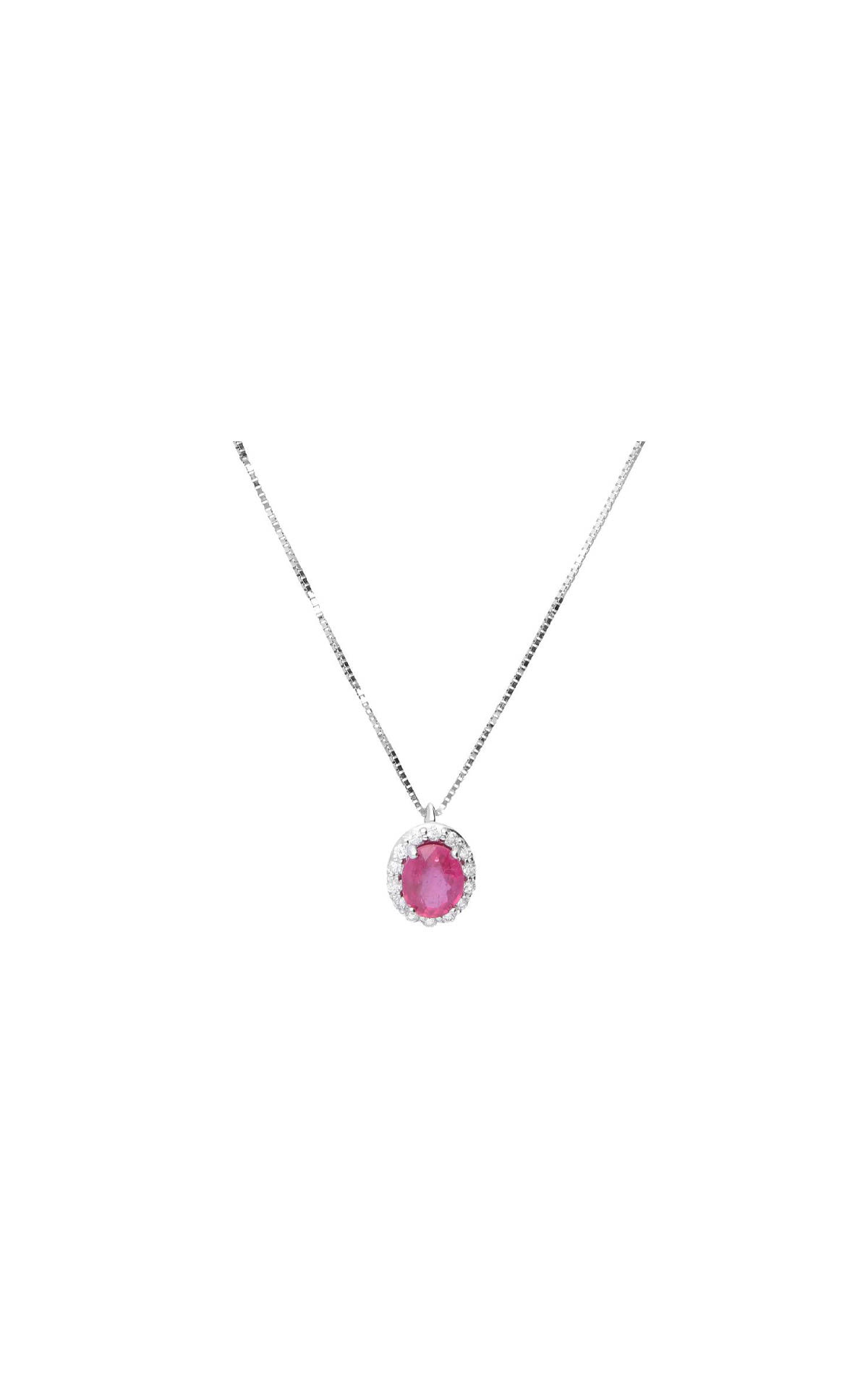 Luxury Zone necklace in white gold with diamonds and ruby