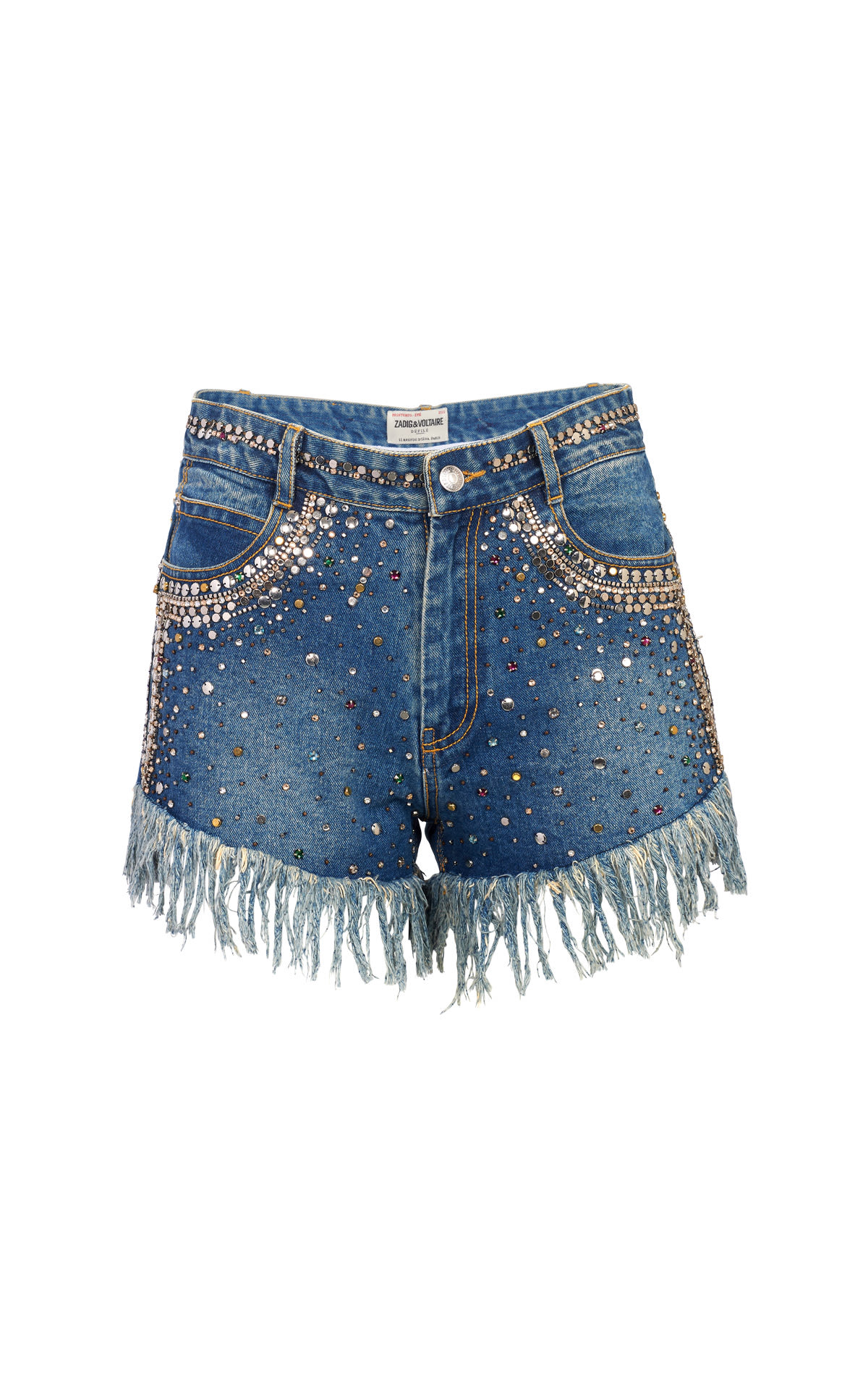 Denim shorts with Swarovski crystals Zadig & Voltaire