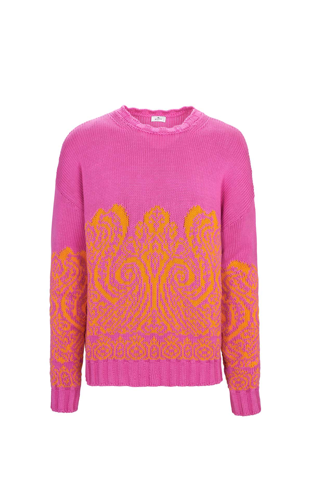 Pink and orange knit sweater Etro