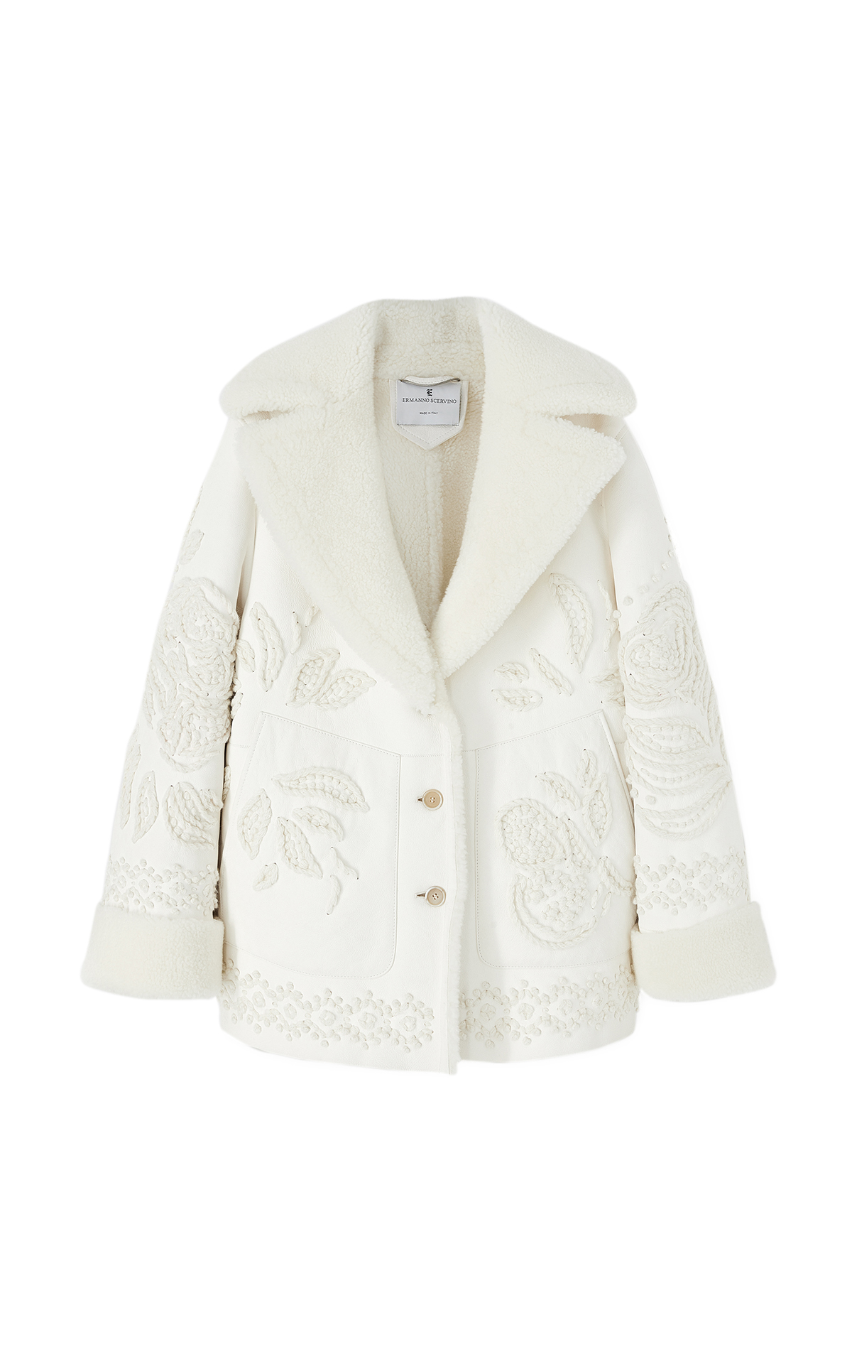 Ermanno Scervino  Hand-embroidered sheepskin jacket 