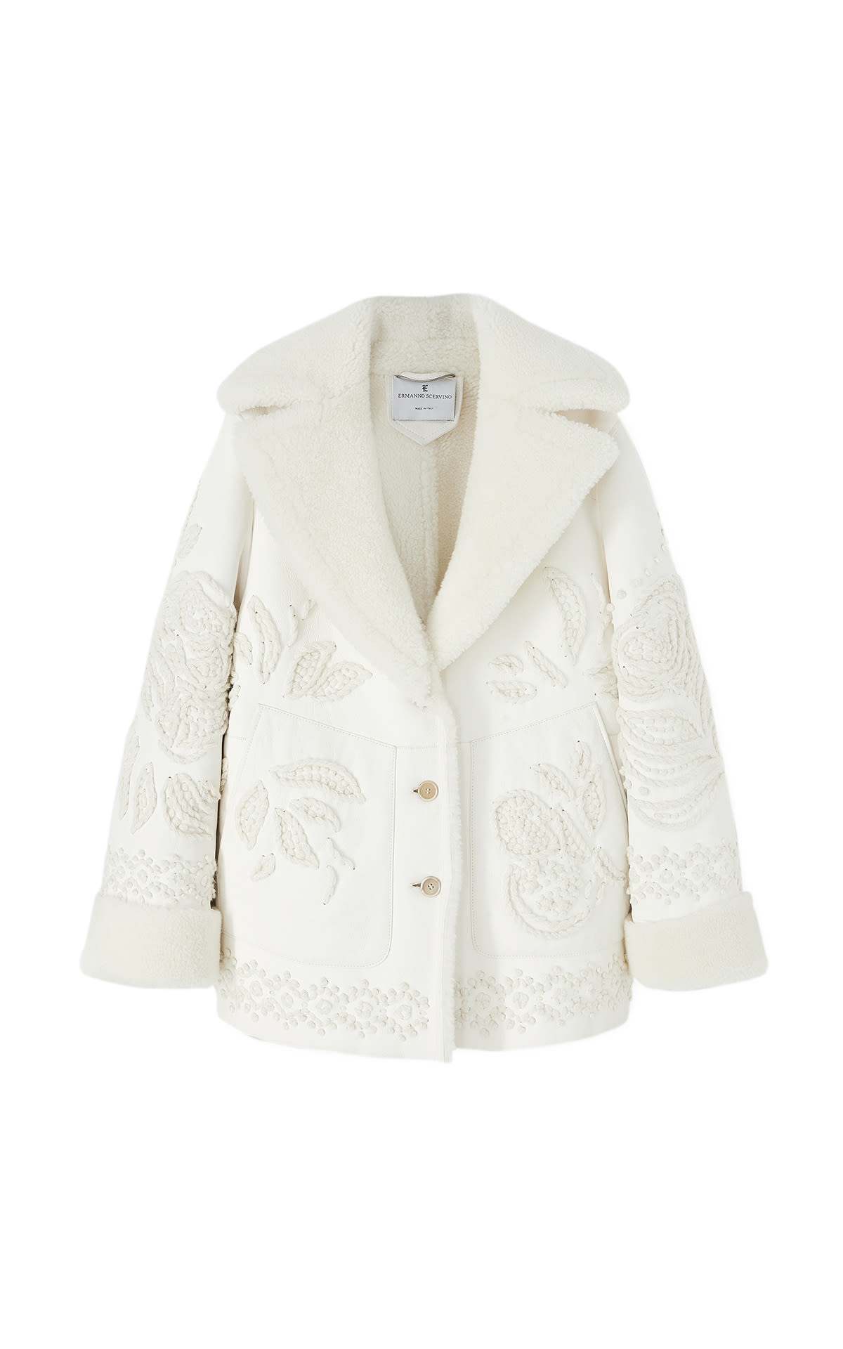 Ermanno Scervino  Hand-embroidered sheepskin jacket