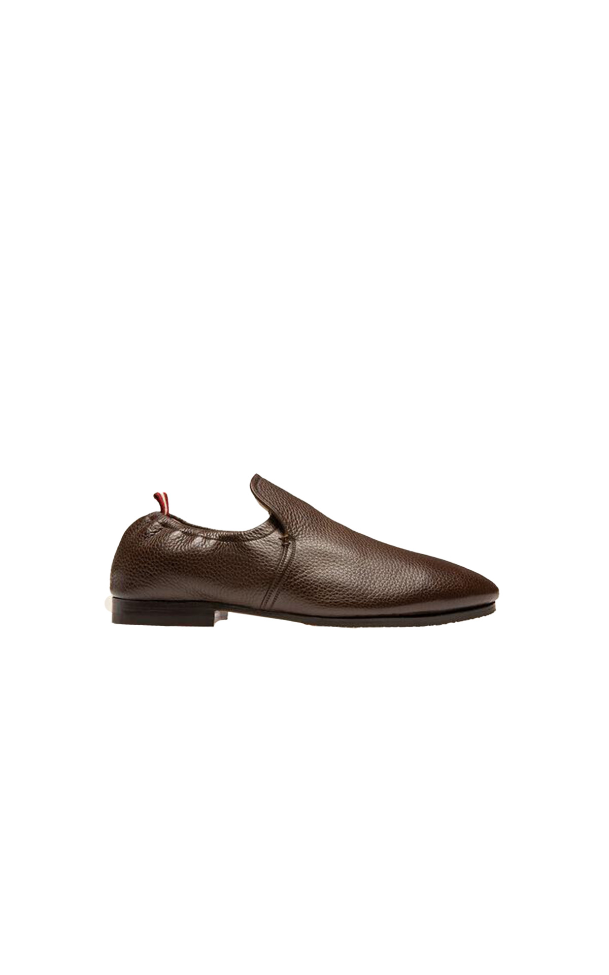 Brown leather slip-on loafer Bally outlet madrid las rozas village