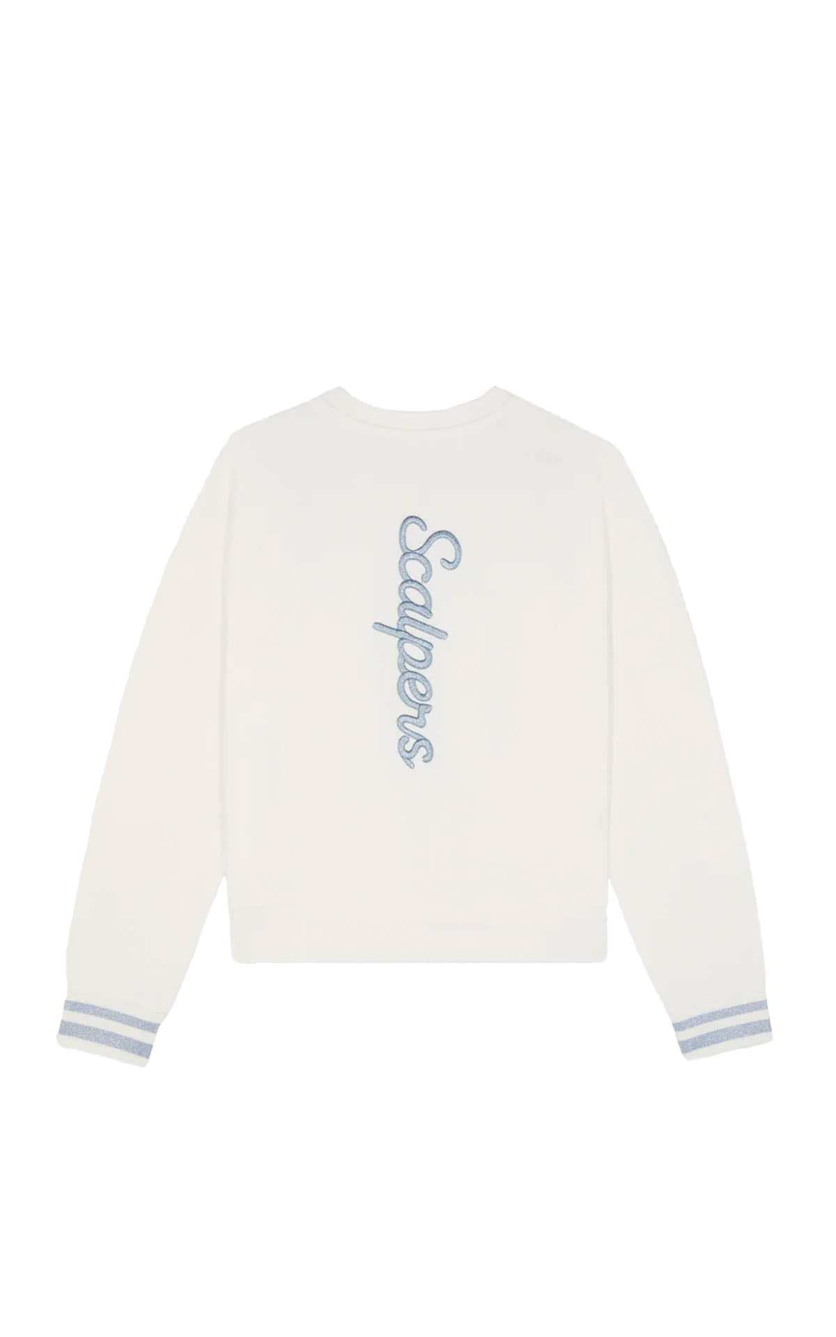White sweatshirt without hood scalpers woman outlet madrid las rozas village