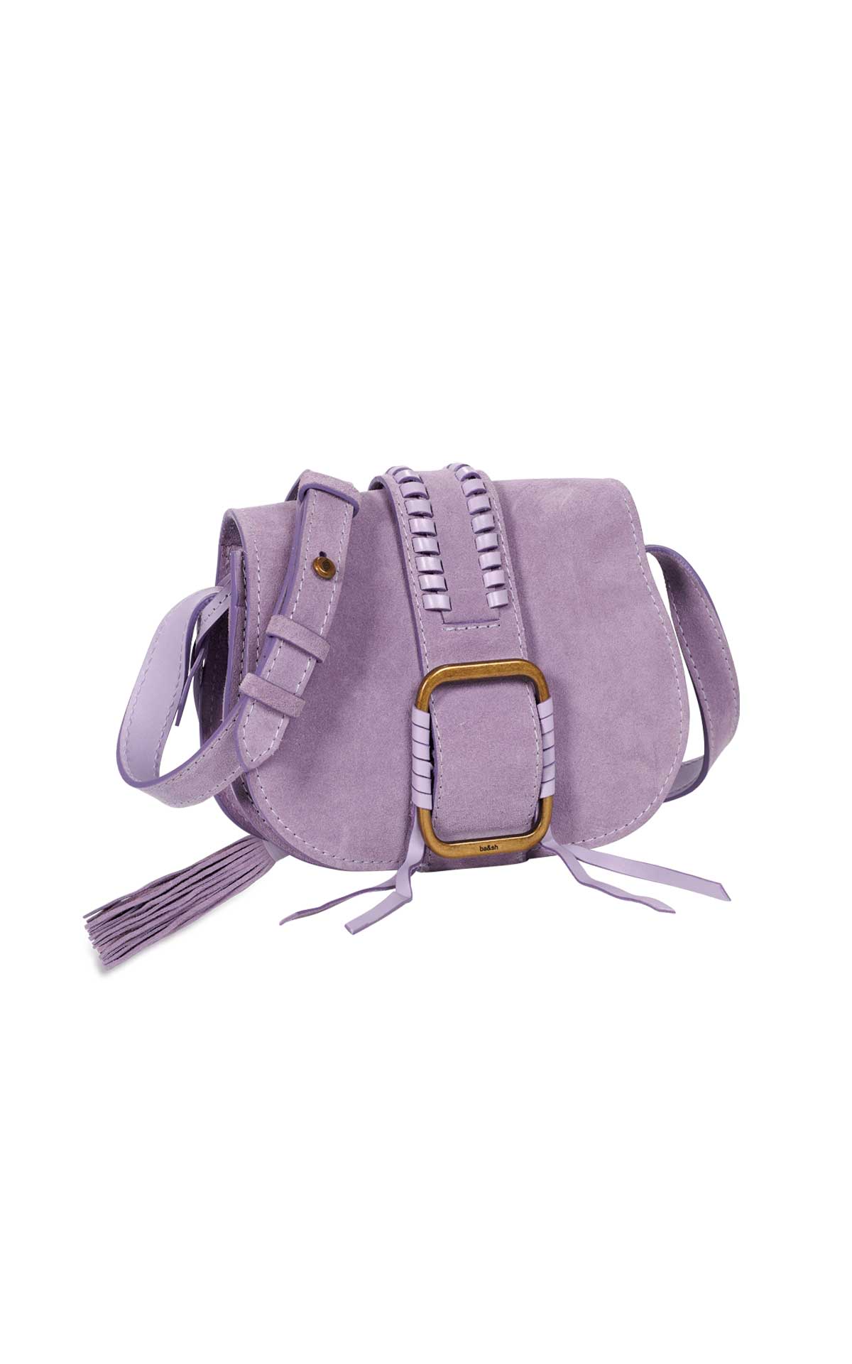 Lilac suede bag with buckle ba&sh