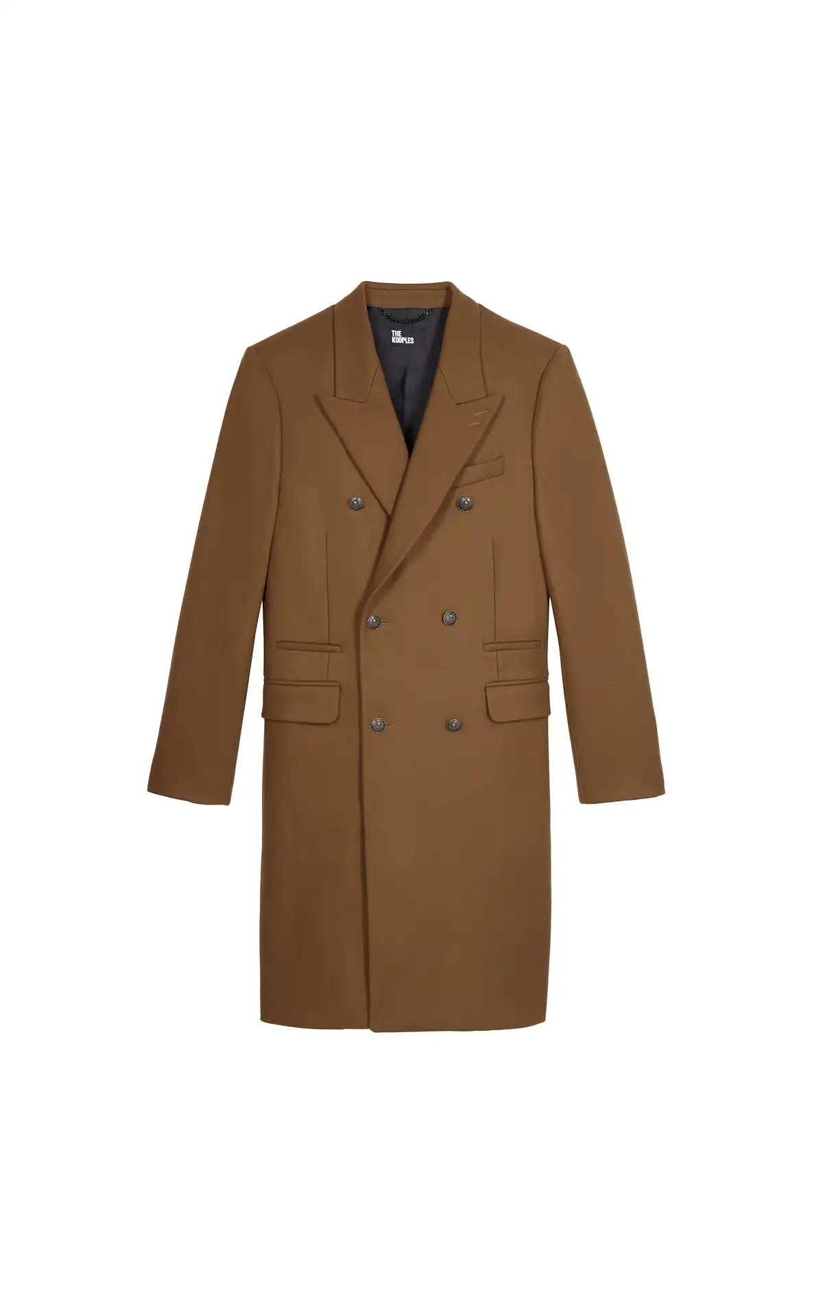 The Kooples brown Double-breasted long coat La Vallée Village