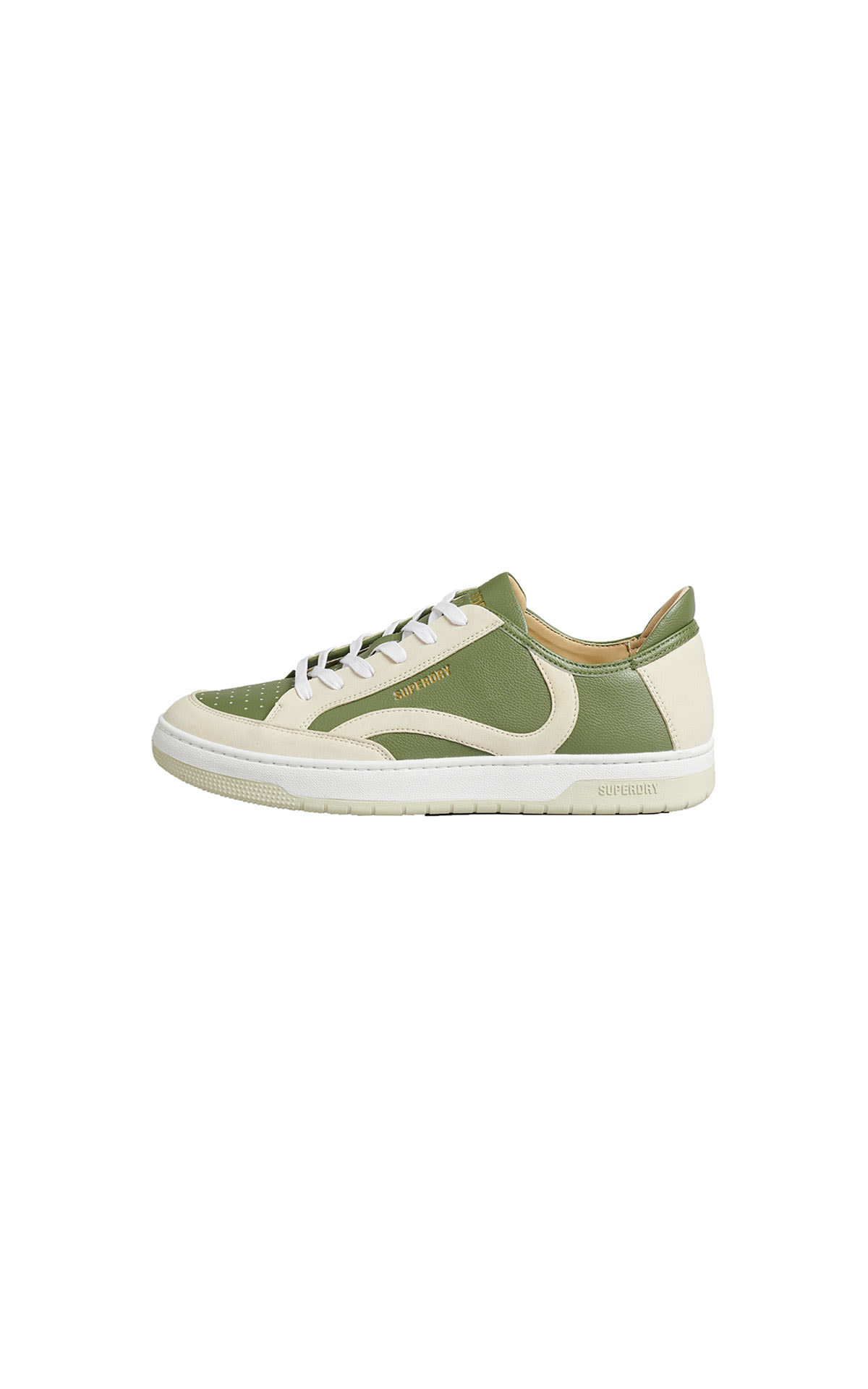 Superdry Olive khaki and oatmeal trainers mens from Bicester Village
