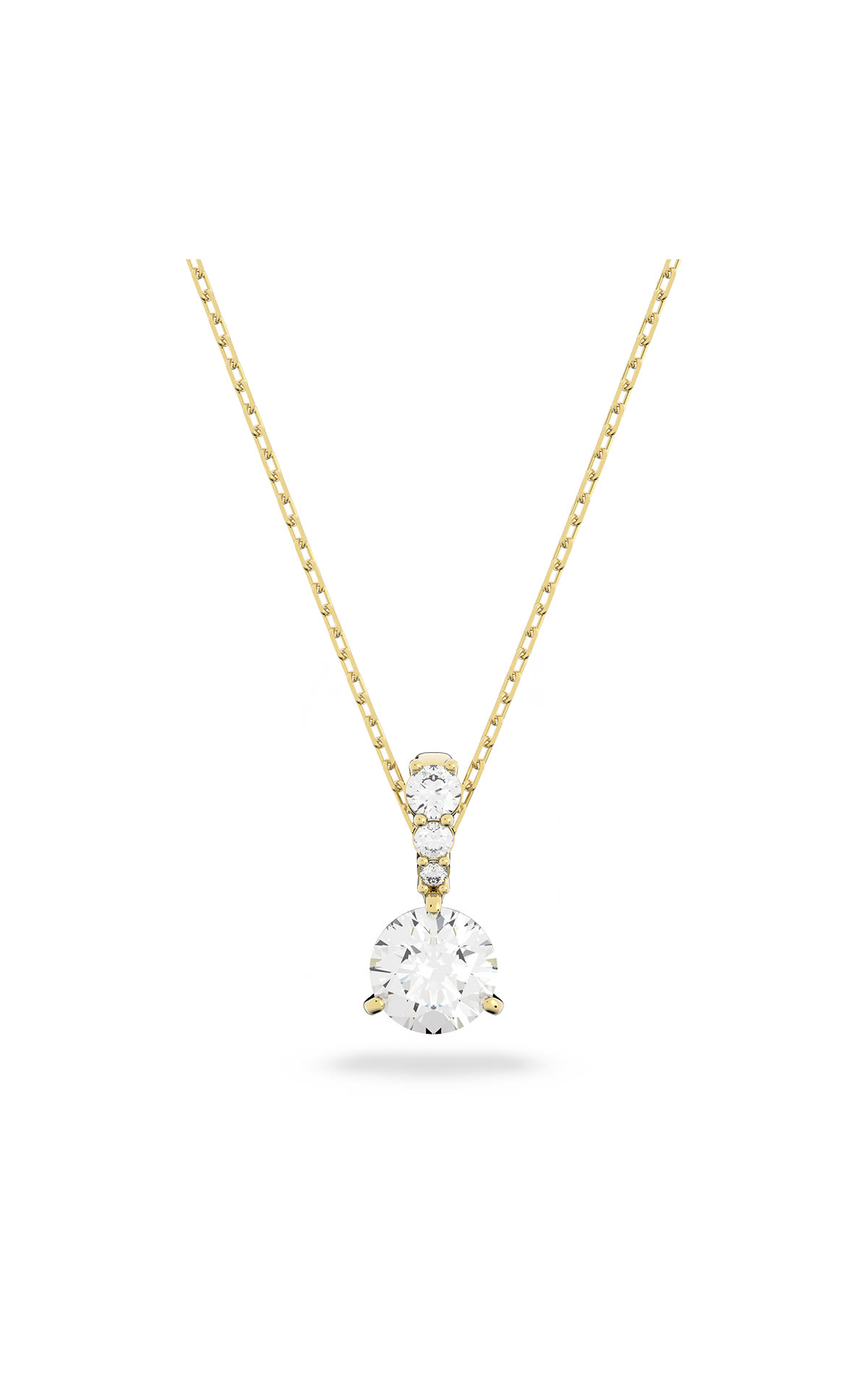 Gold necklace with diamond pendant Swarovski