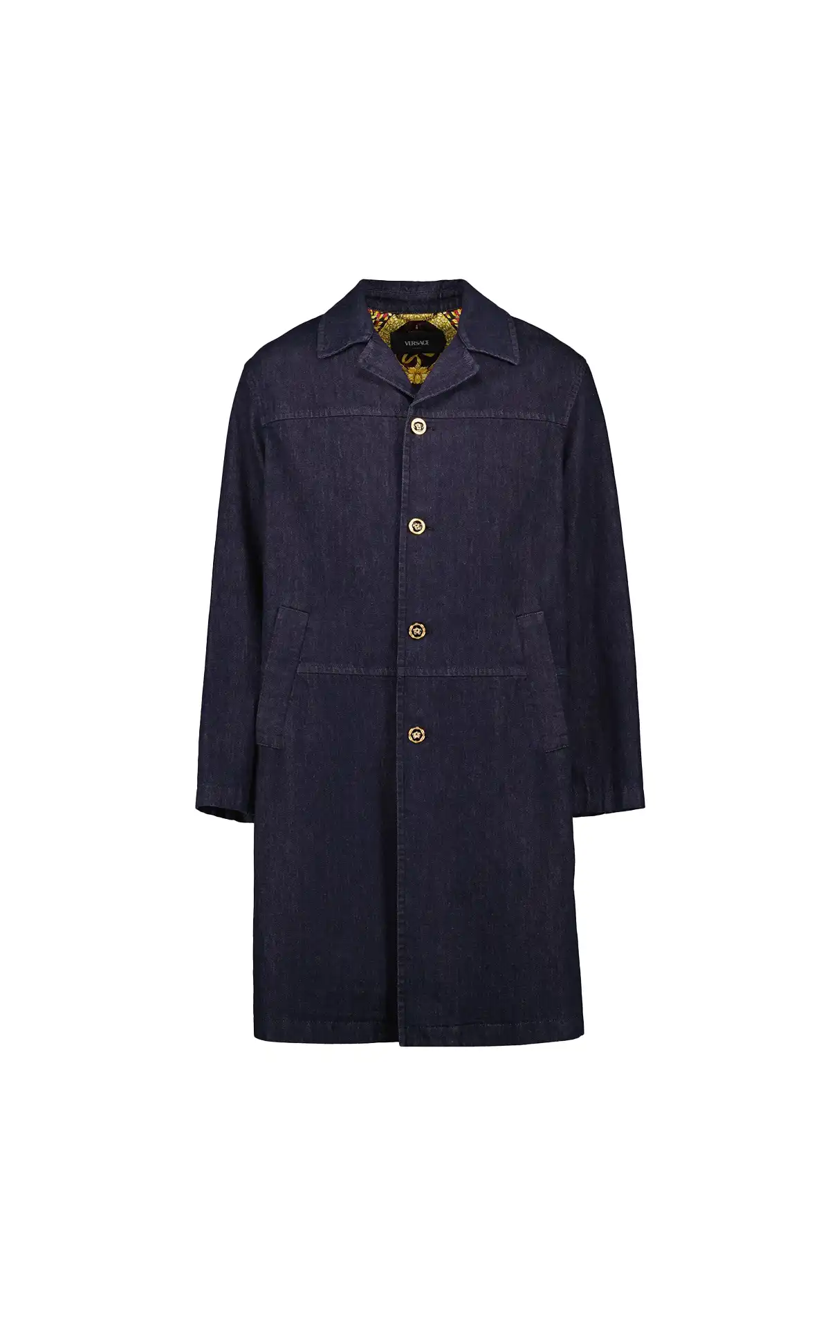 Versace Denim coat with printed lining La Vallée Village