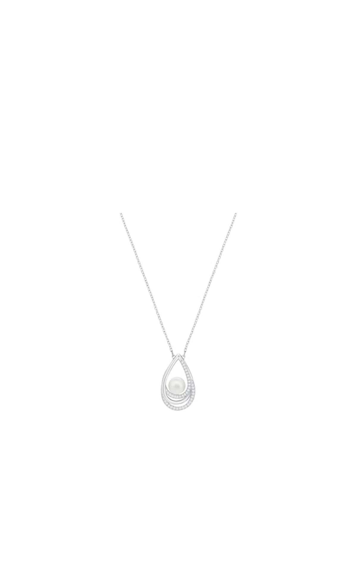 Swarovski Free pendant, white crystal and Crystal Pearl, rhodium plated