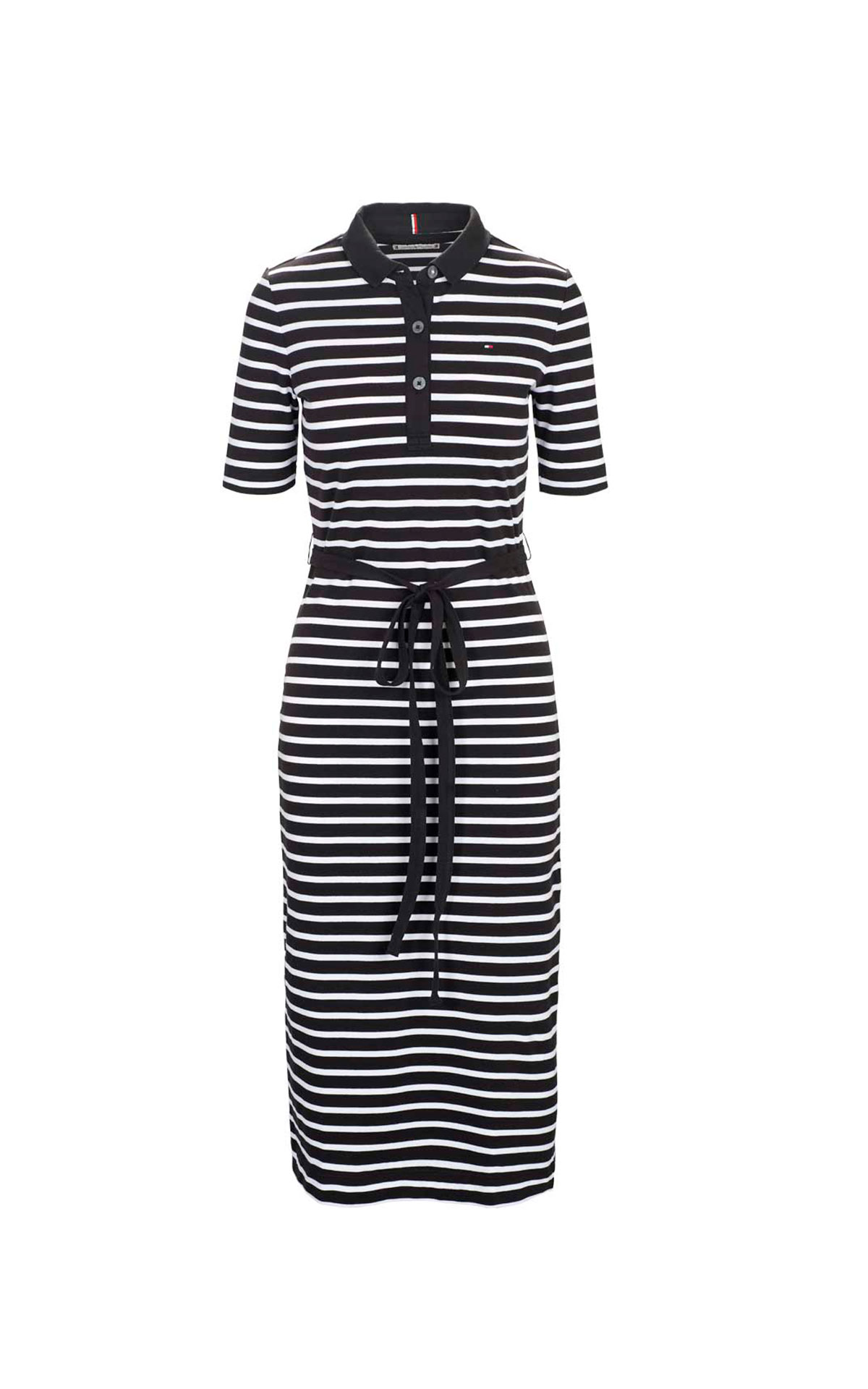 Long navy blue dress with white stripes Tomy Hilfiger