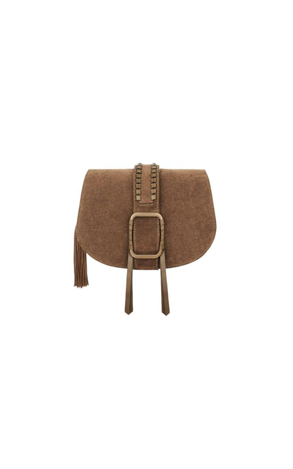 ba&sh Khaki suede teddy bag from Bicester Village