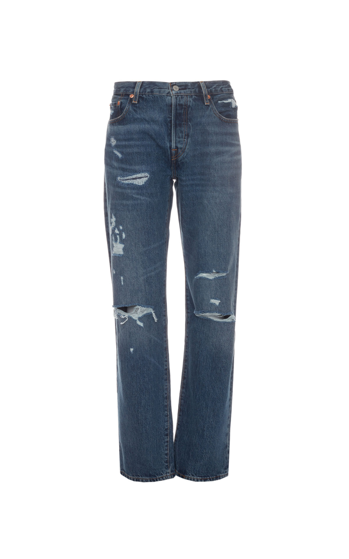Straight-waisted ripped jeans Levis