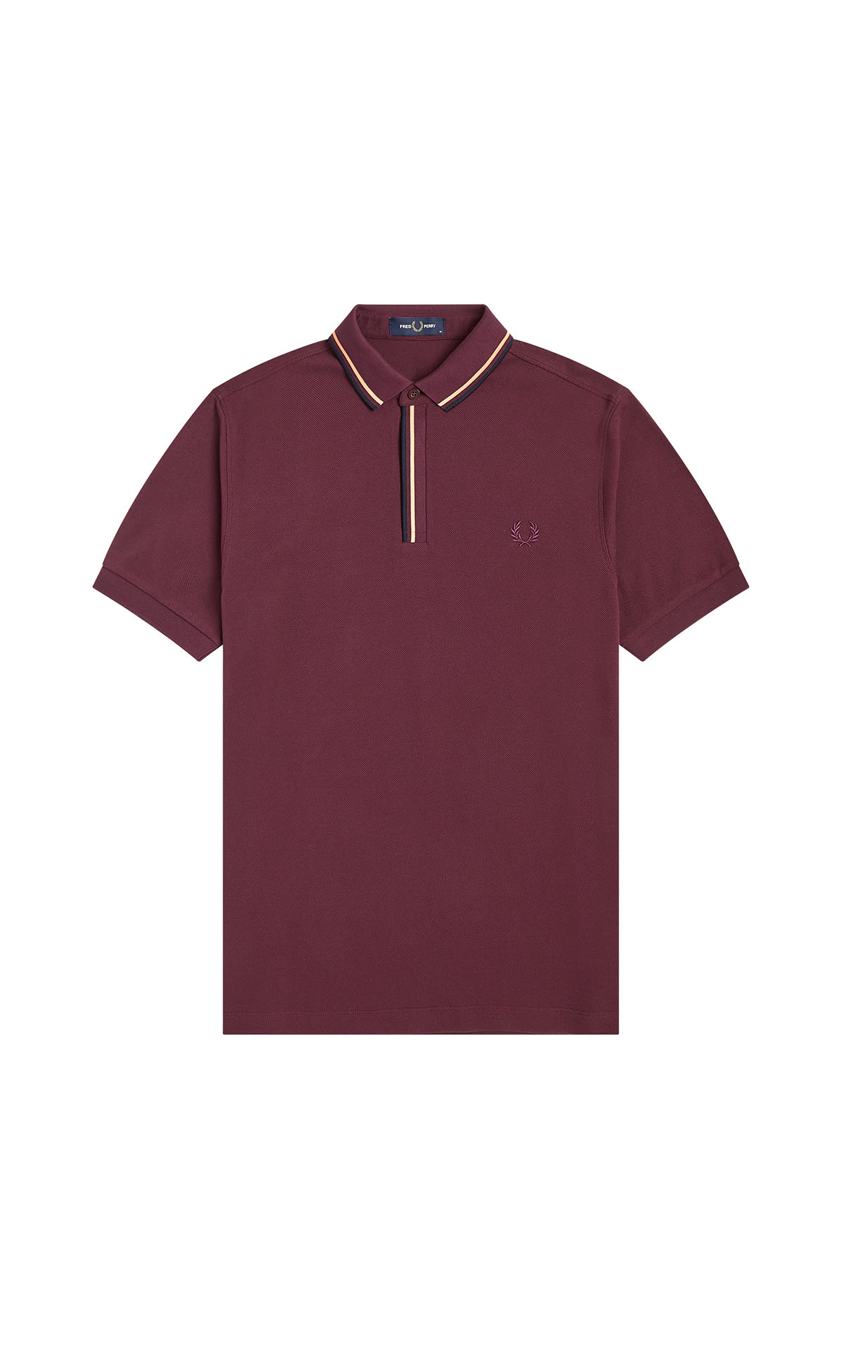 La Vallée Village Fred Perry tipped placket burgundy polo shirt 