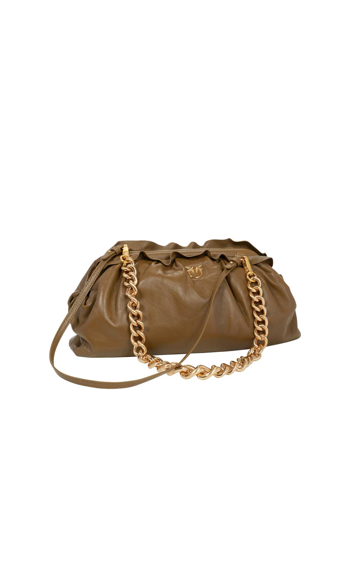 Brown clutch bag with chain Pinko
