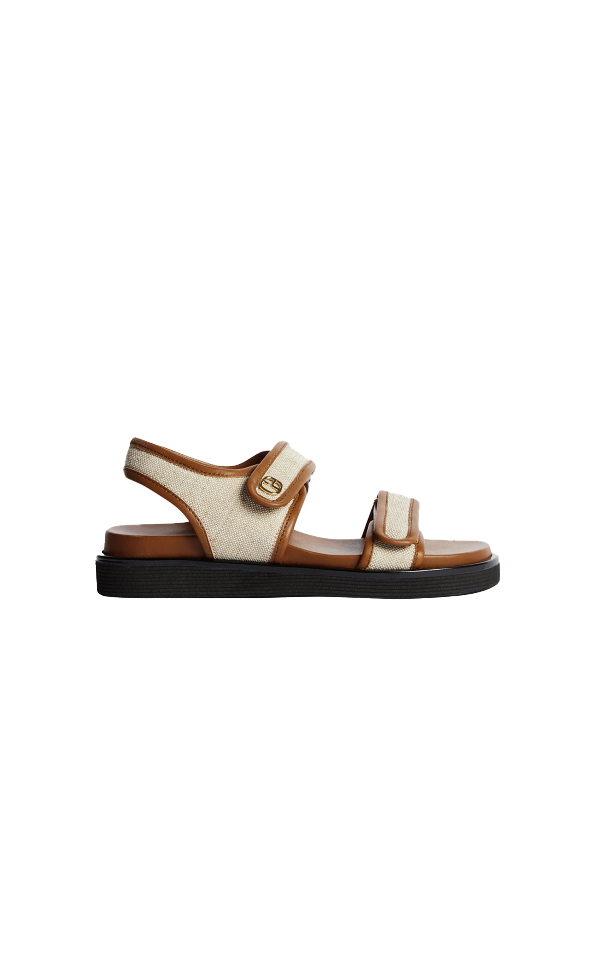 Beige sandals with leather details Sandro outlet madrid las rozas village