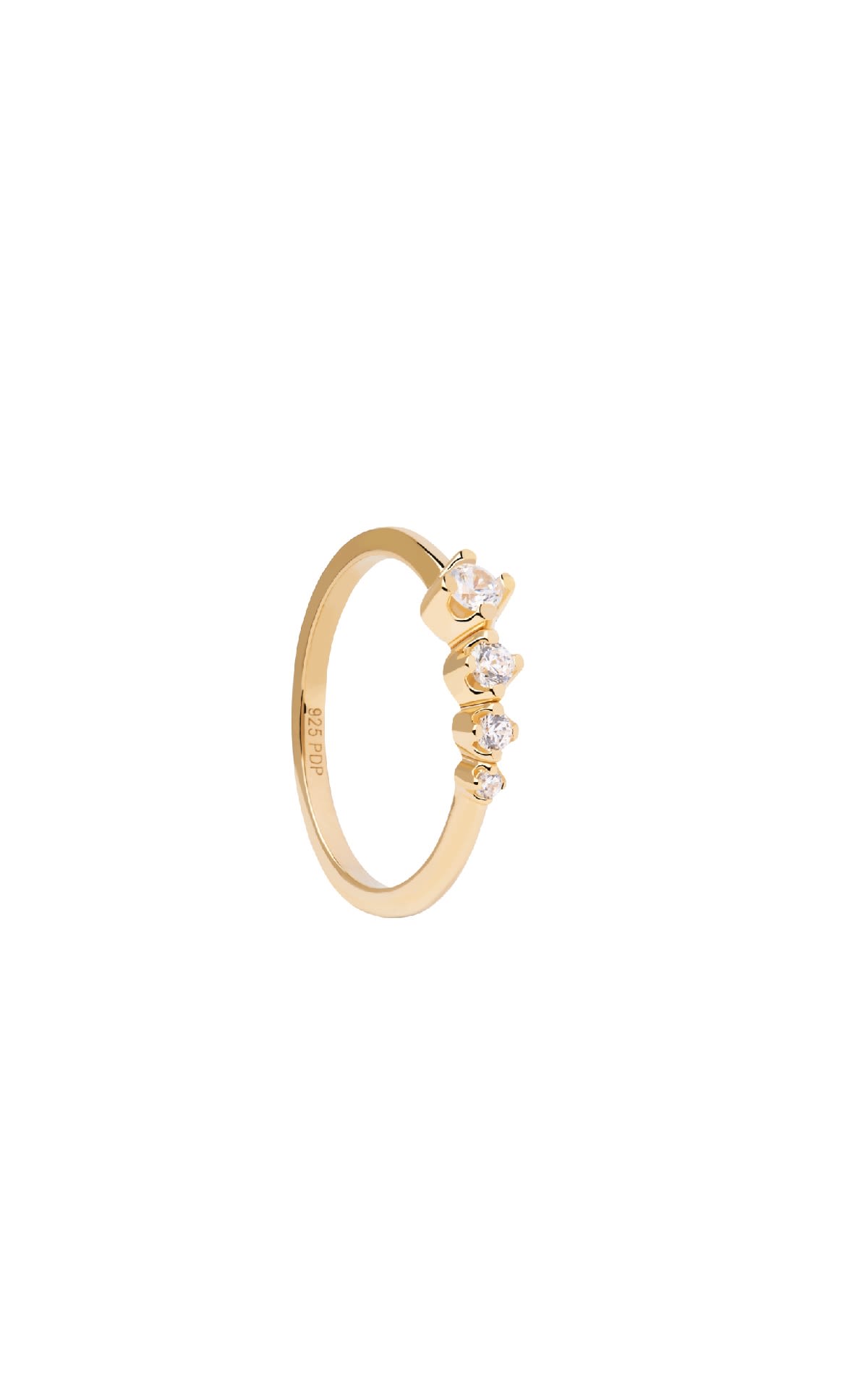 Simple gold ring with diamond details PDPAOLA