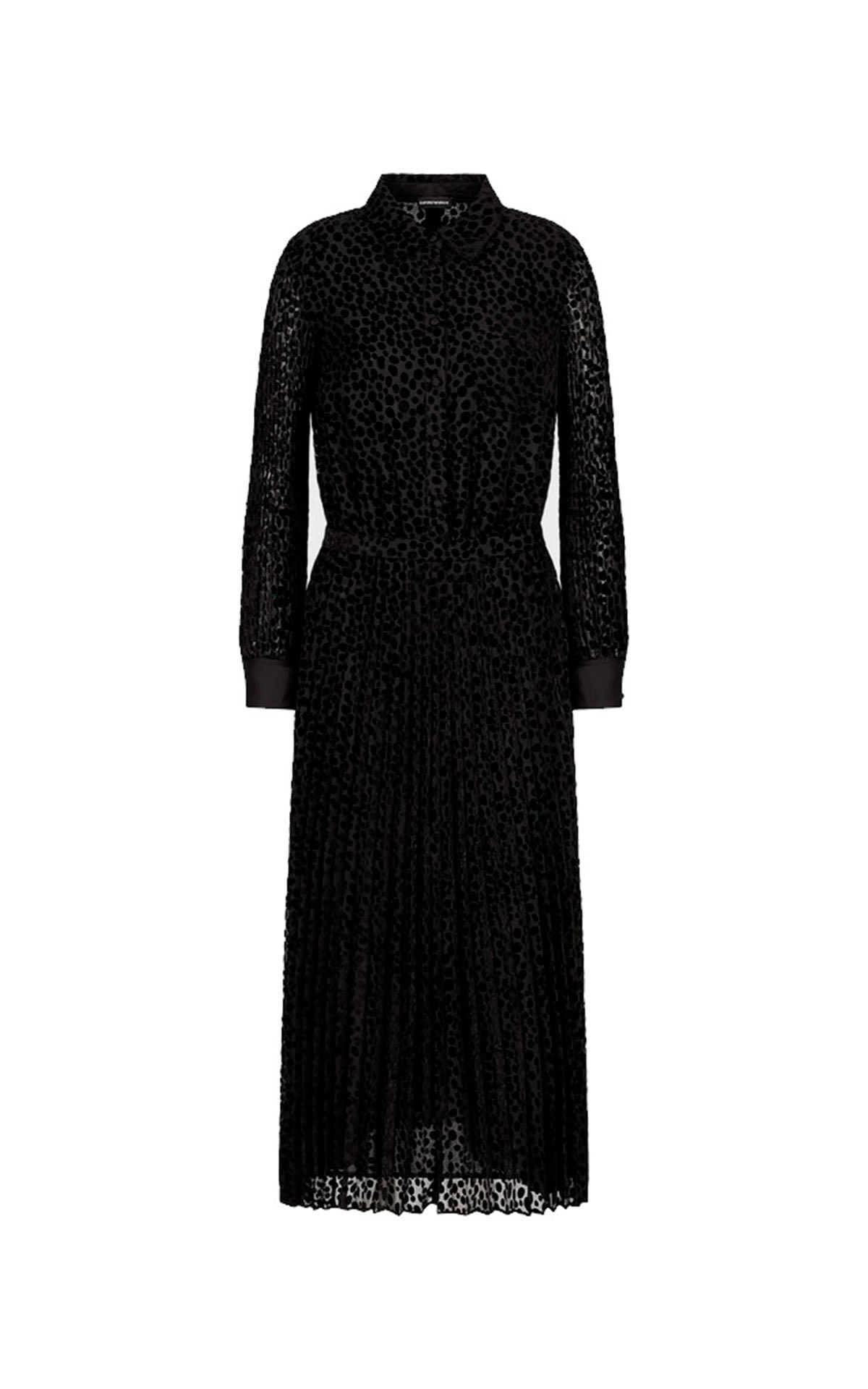 Long black dress with leopard print Armani