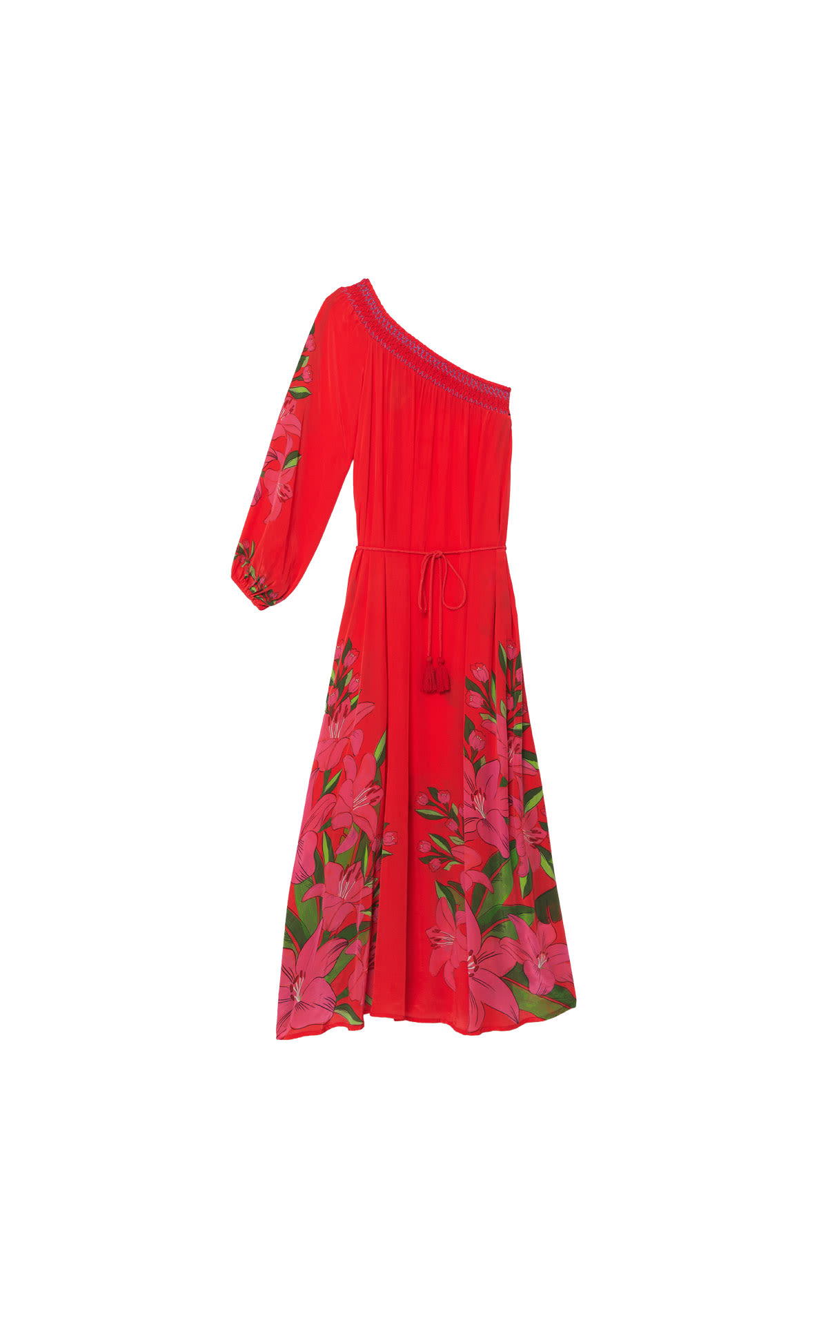 Farm Rio Summer foliage scarf red maxi dress from Bicester Village