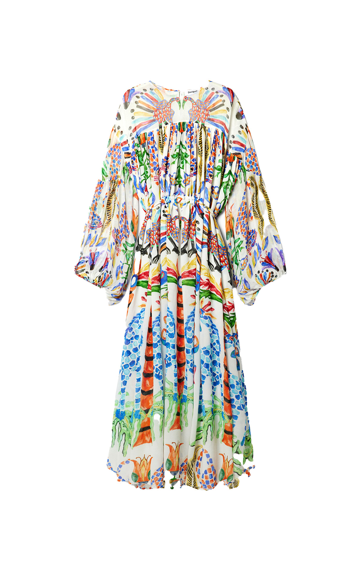 Printed white dress Desigual outlet barcelona la roca village