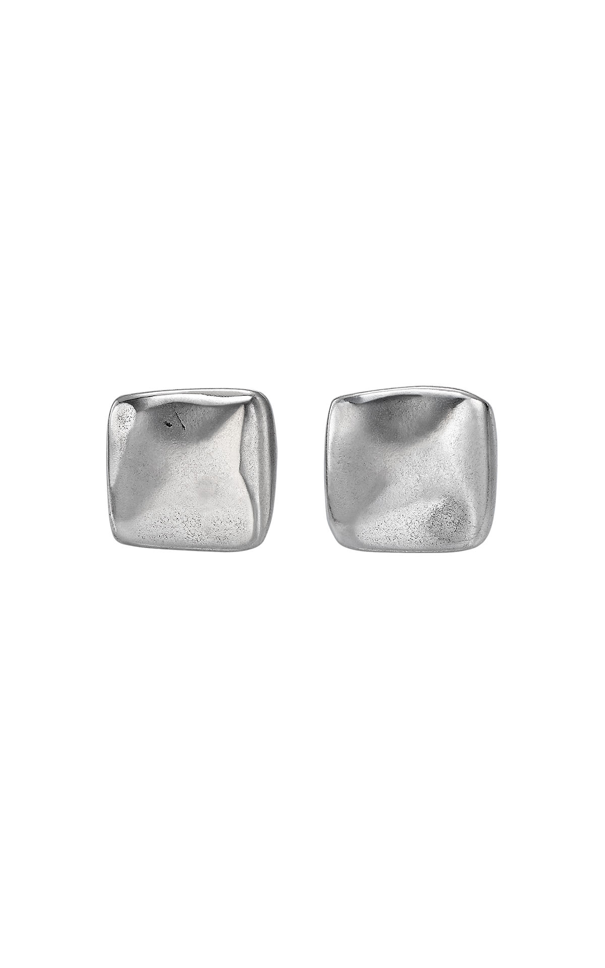 Silver button earrings Swarovski outlet madrid las rozas village