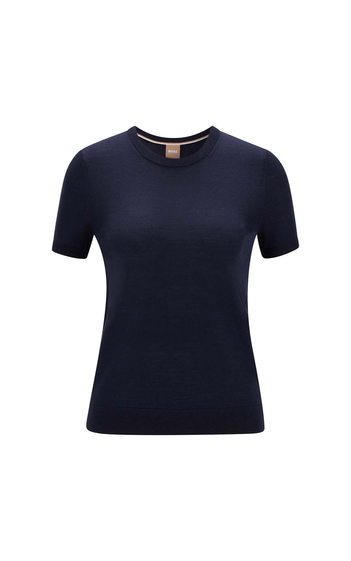 Navy blue short sleeve basic t-shirt BOSS outlet madrid las rozas village