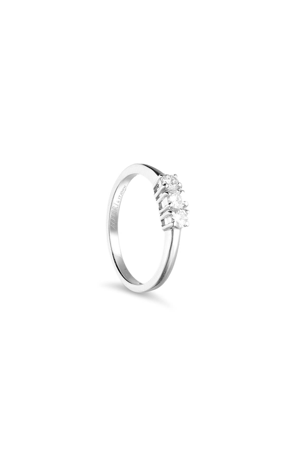 ALFIERI & ST. JOHN | Luxury Zone Trilogy ring in white gold and diamonds 