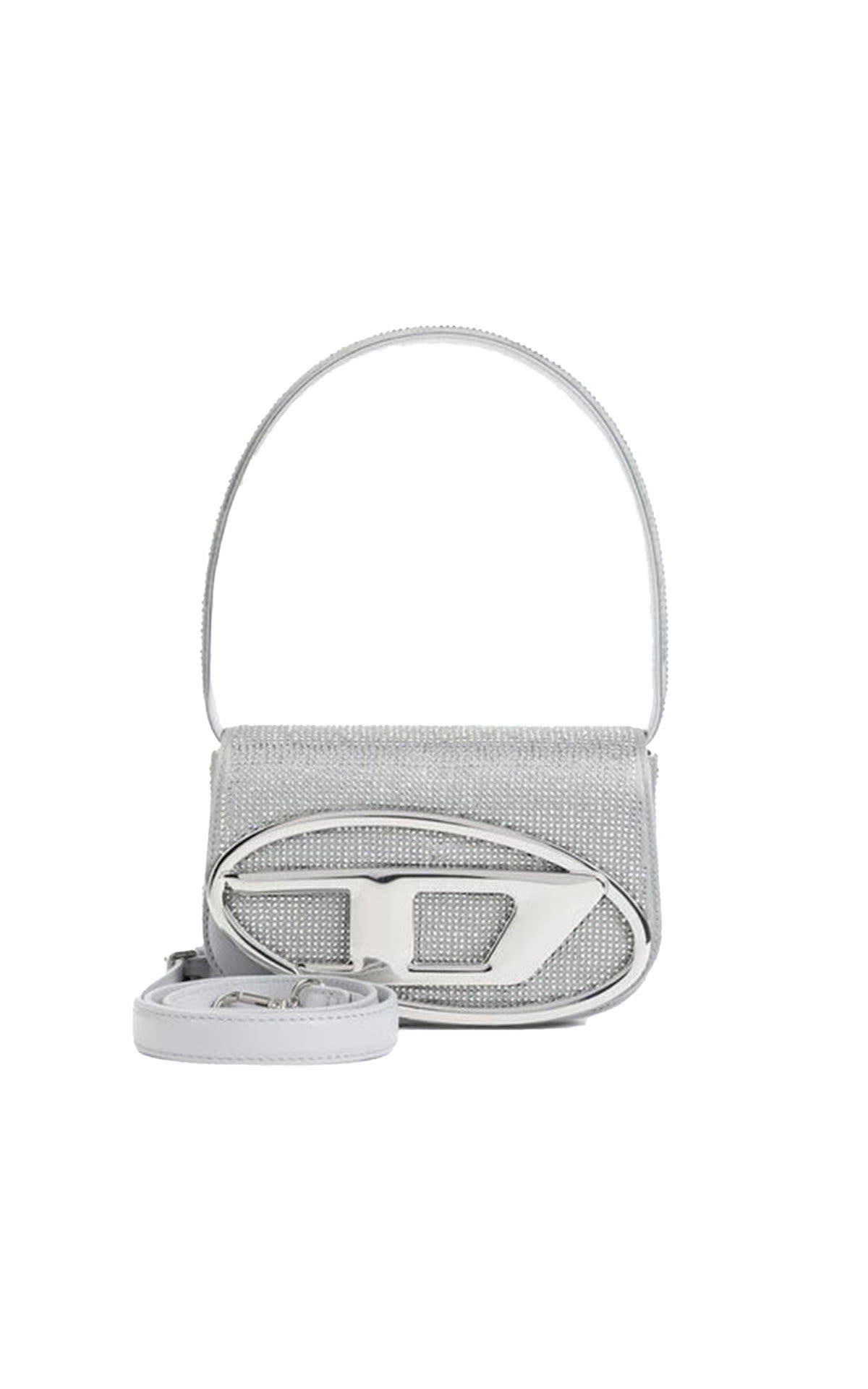 Shiny silver mini bag diesel outlet madrid las rozas village