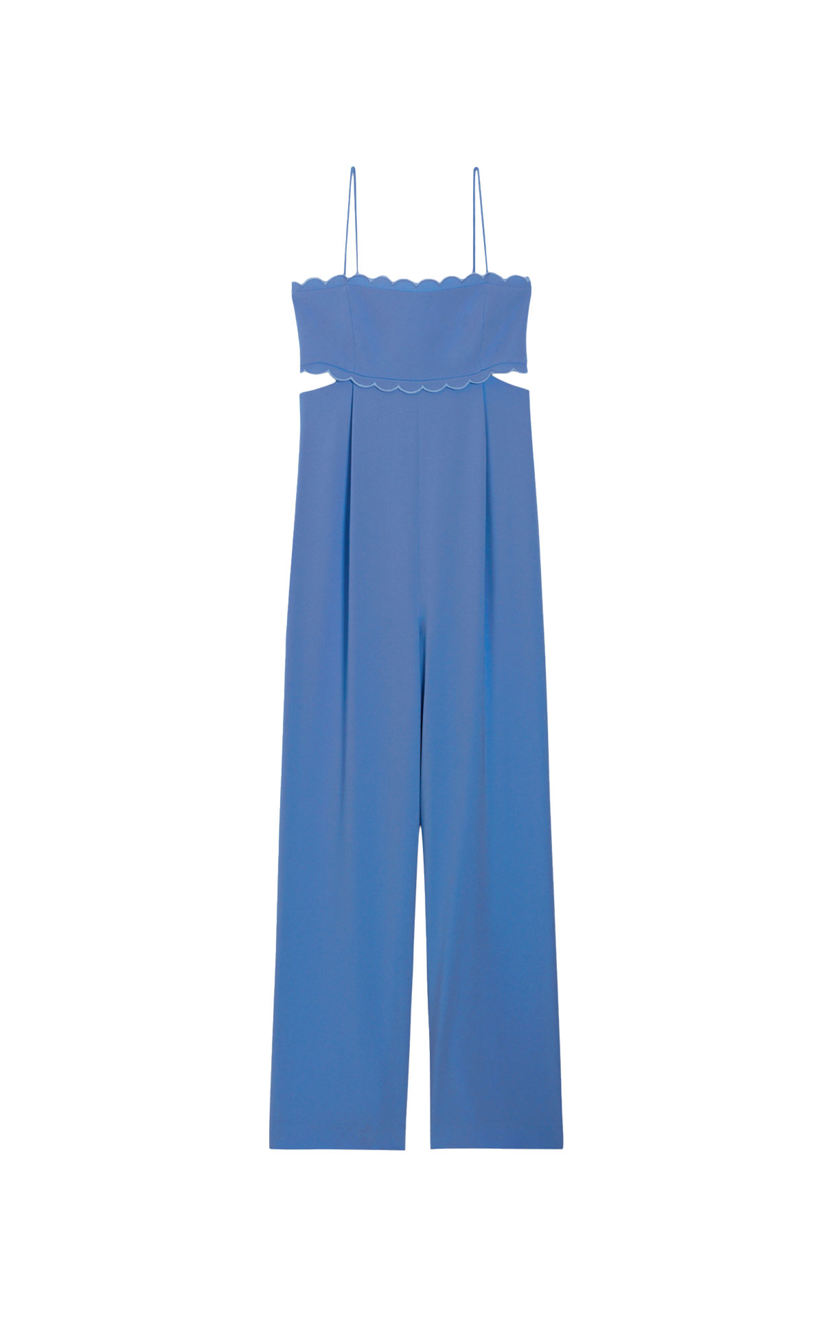 Long blue jumpsuit with side slits  claudie pierlot outlet barcelona la roca village