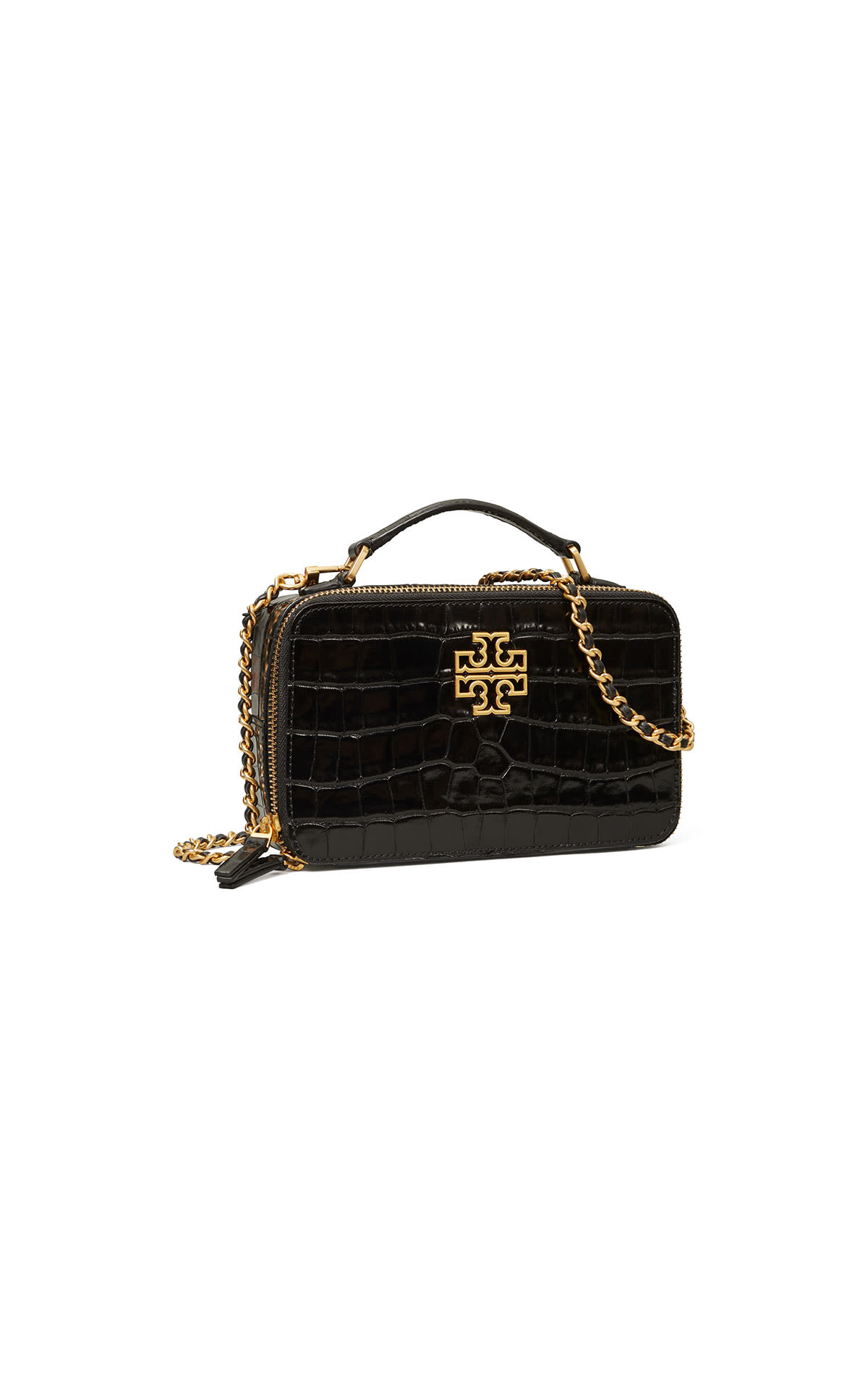 Tory Burch Britten croc small top handle case from Bicester Village