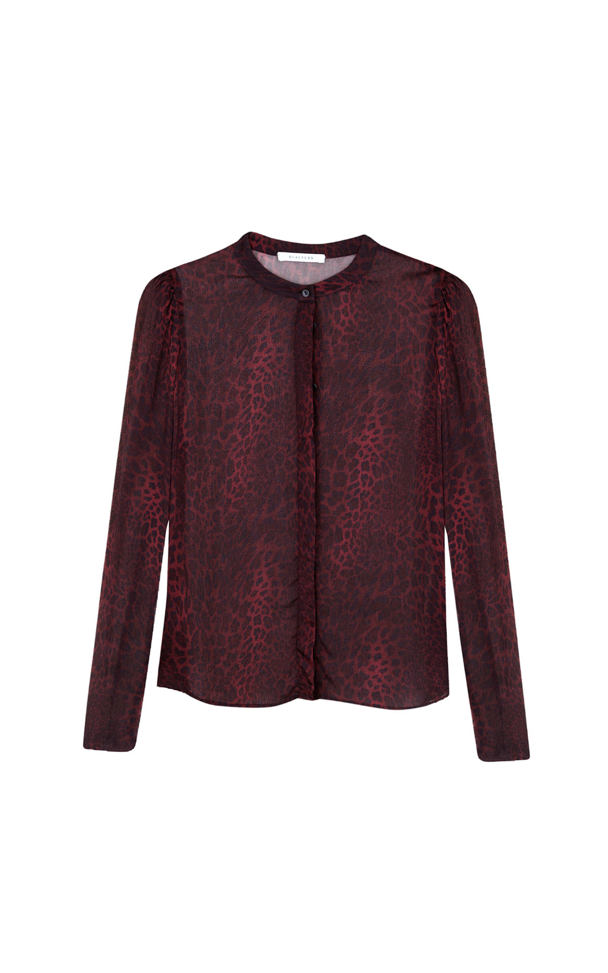 Burgundy animal print blouse scalpers women