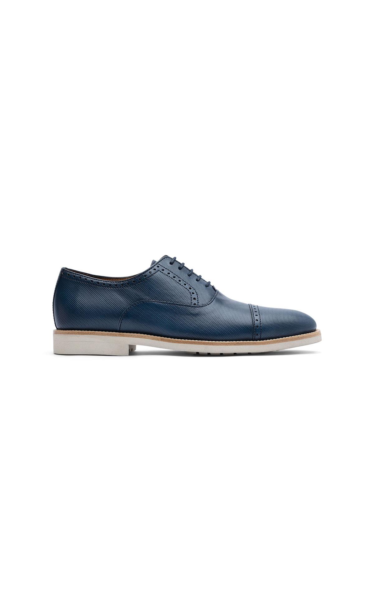 Blue leather Oxford shoe Lottusse outlet barcelona la roca village