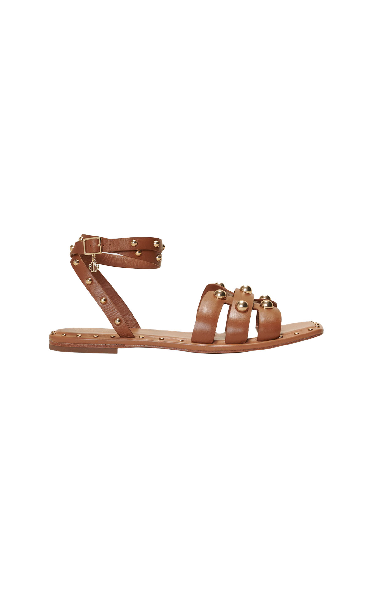 Flat brown leather sandals maje outelt