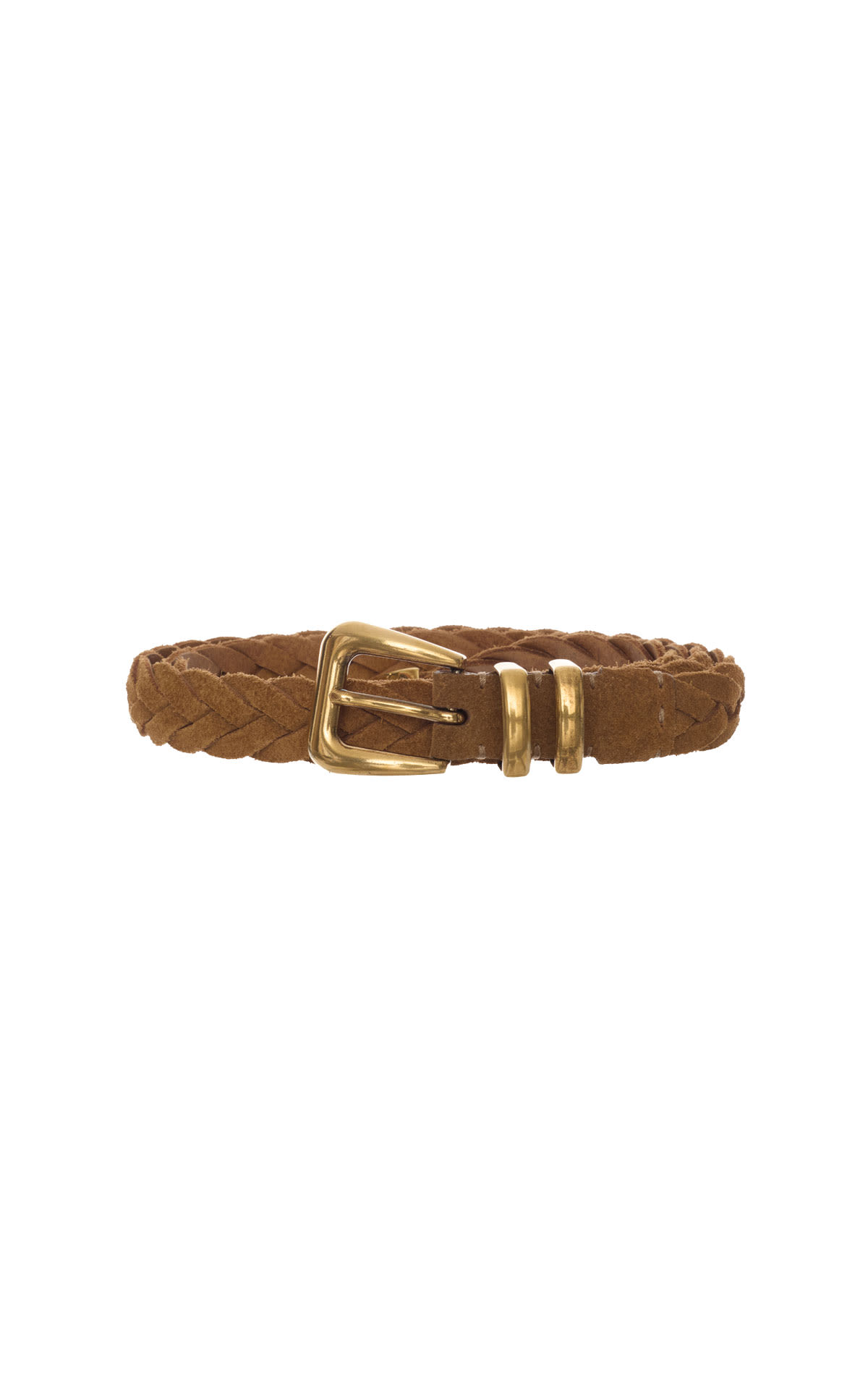 Brunello Cucinelli Brown woven reversed calfskin belt from Bicester Village