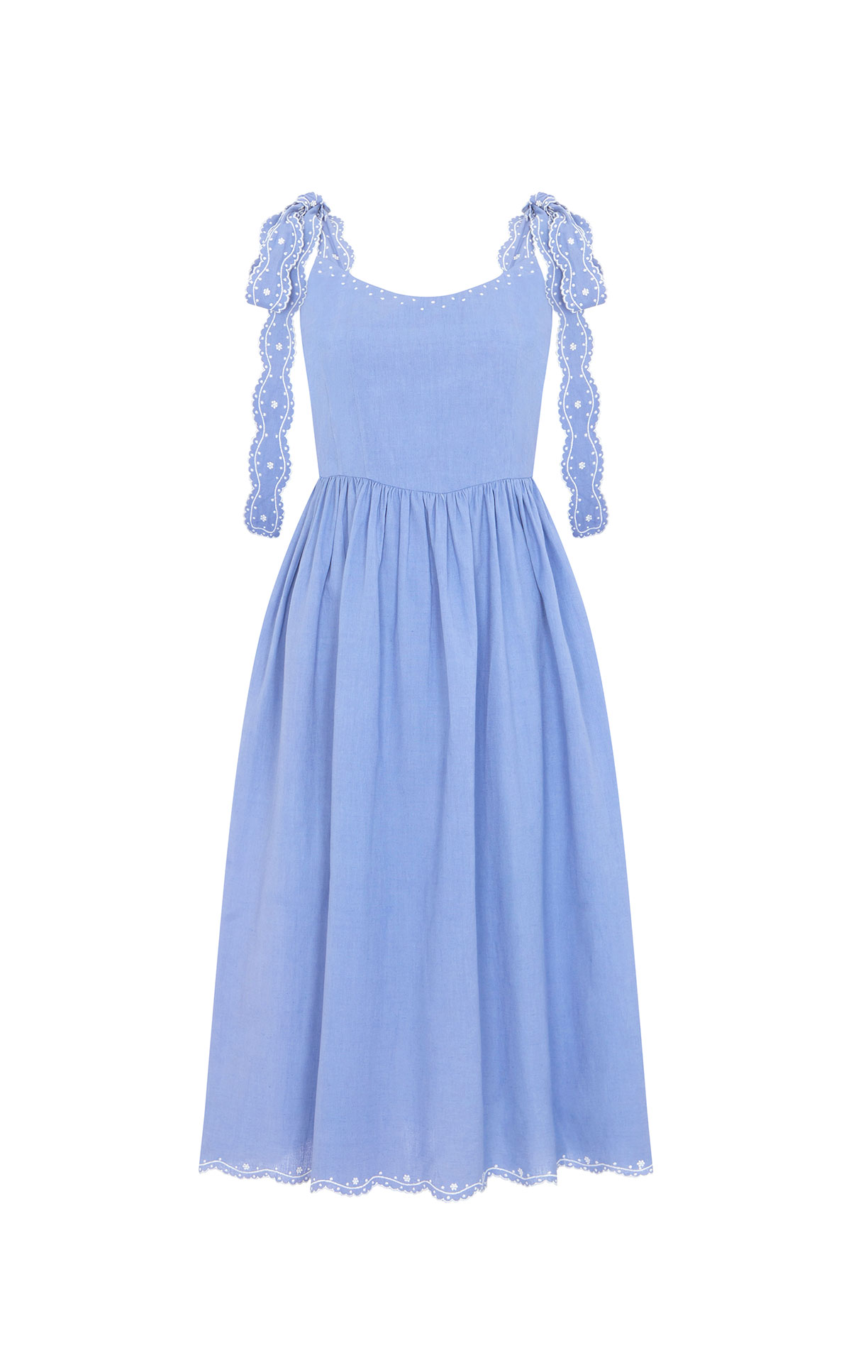 Bamford Martha Ward Scallop strap dress blue from Bicester Village