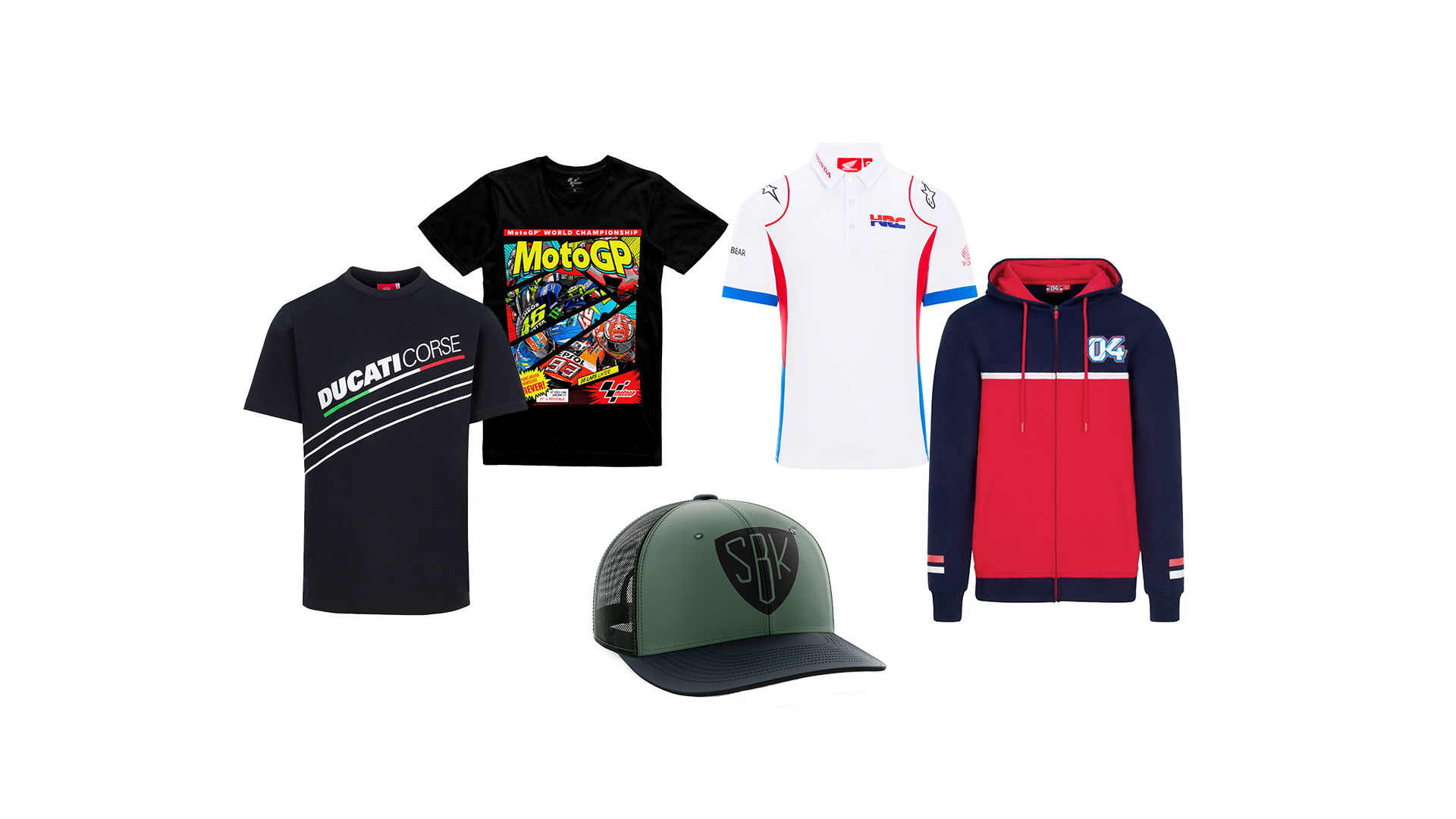 Clothes and accessories from the MotoGP pilots