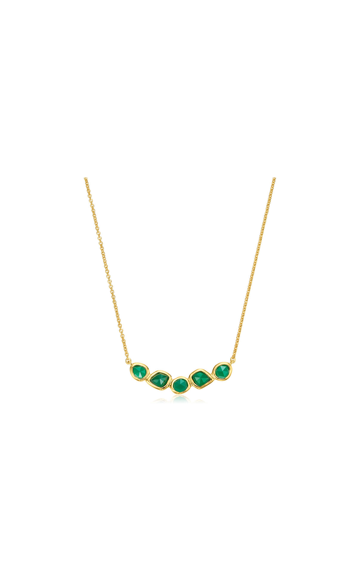 Monica Vinader GP Siren mini nugget cluster necklace green onyx from Bicester Village