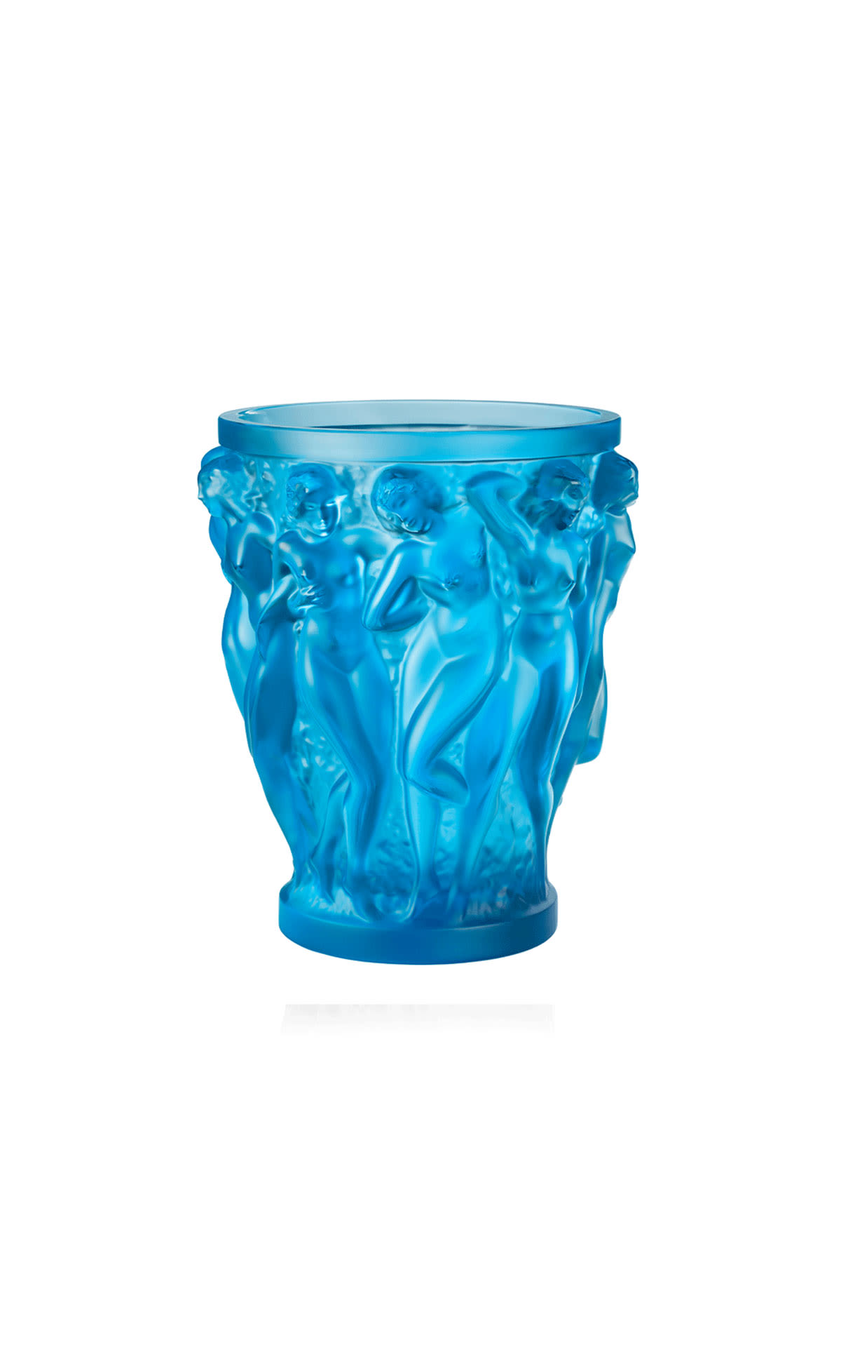 Lalique Blue vase bacchantes from Bicester Village