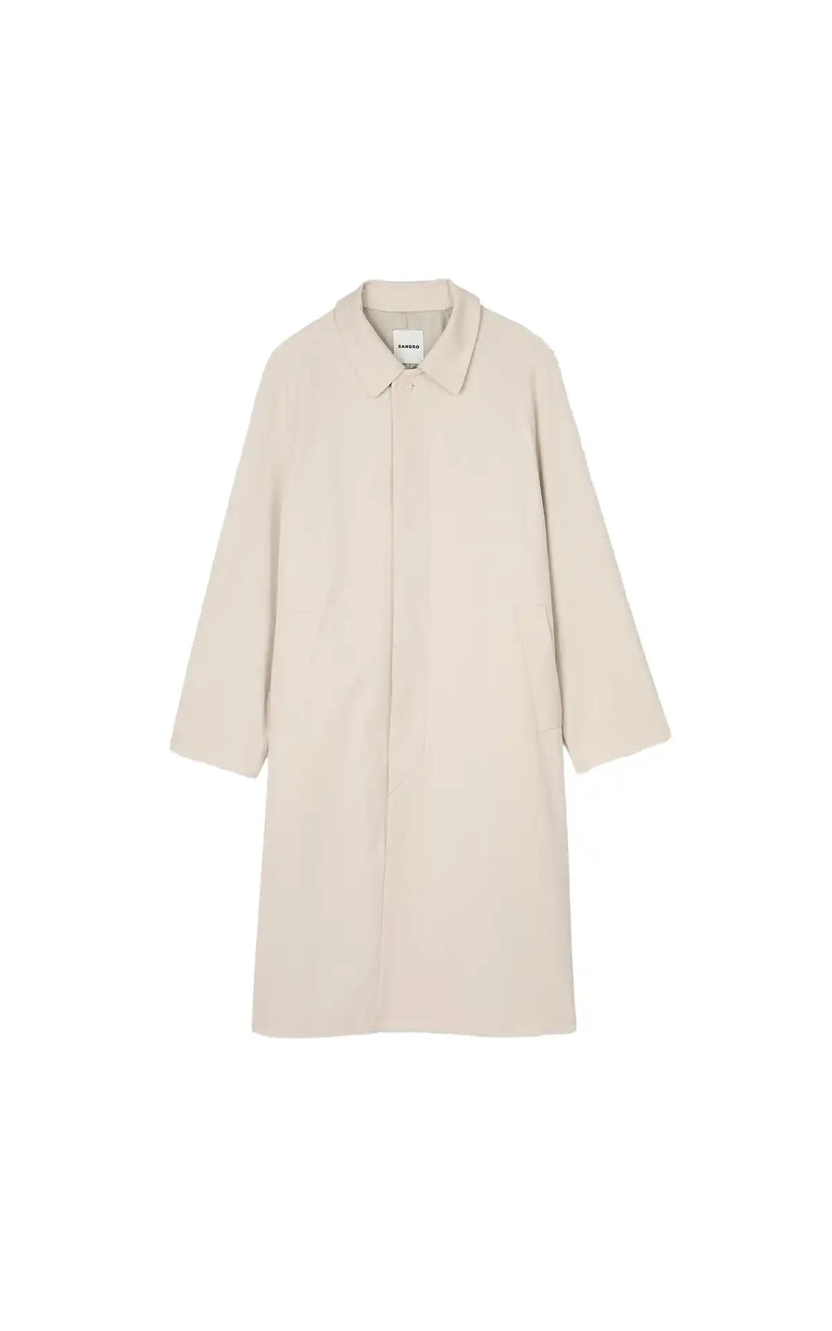 Long oversized mac in cotton gabardine Sandro La Vallée Village