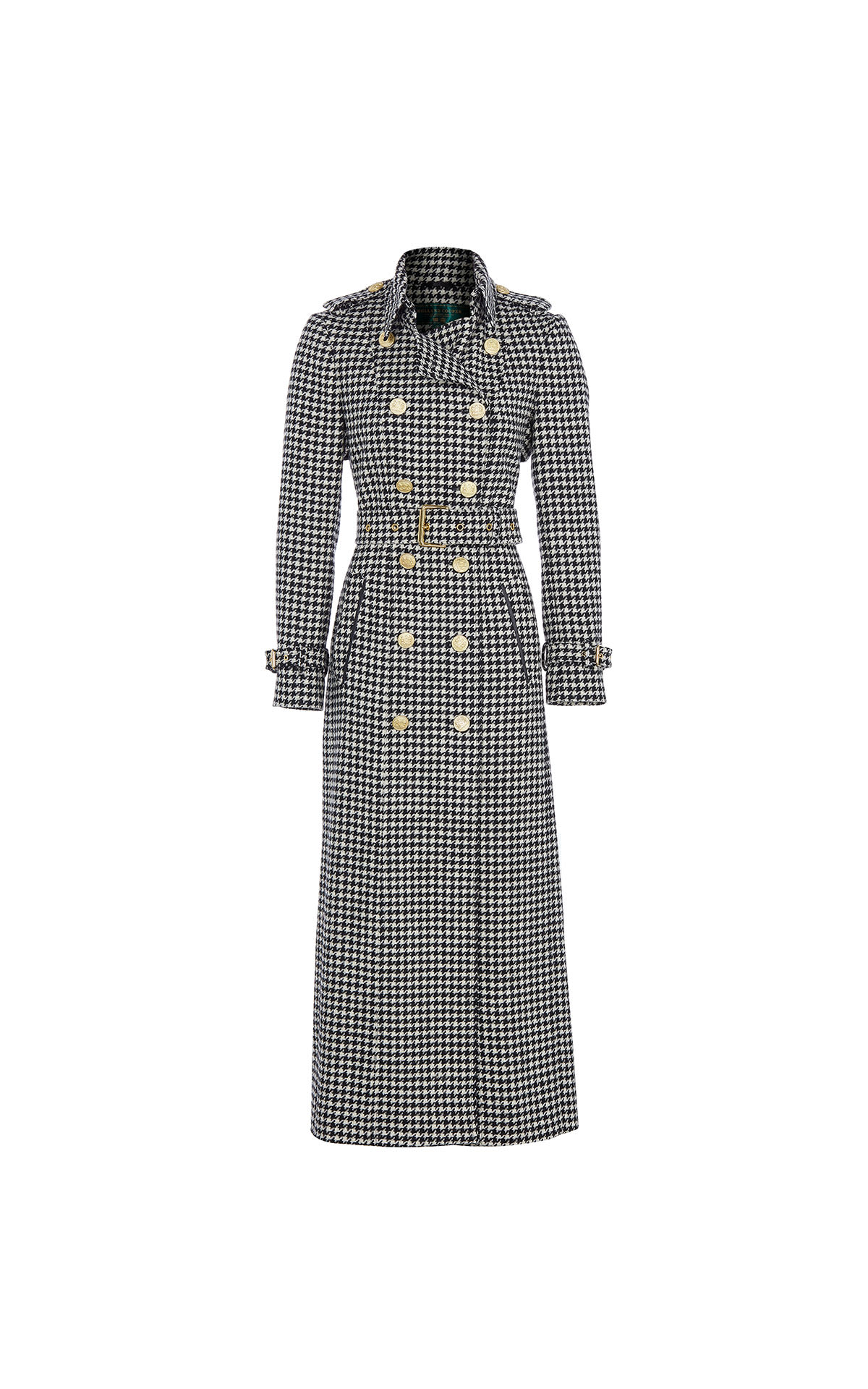 Holland Cooper Full length marlborough trench coat houndstooth from Bicester Village