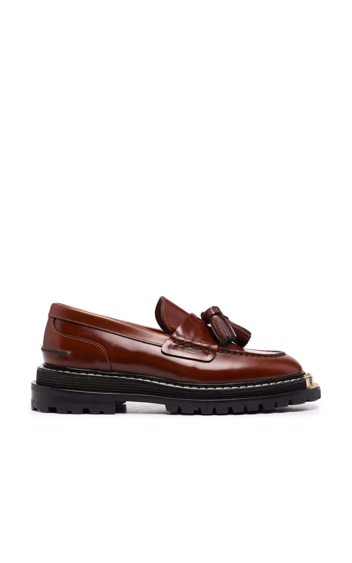 Brown leather loafers Sandro