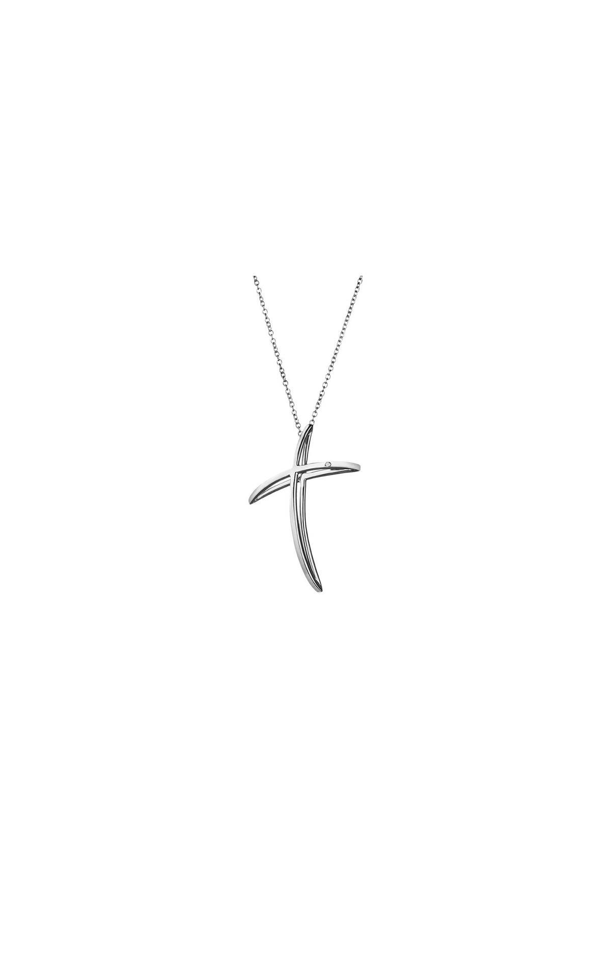 ALFIERI & ST. JOHN | Luxury Zone Mini Cross pendant in withe gold and diamond CT 0.01