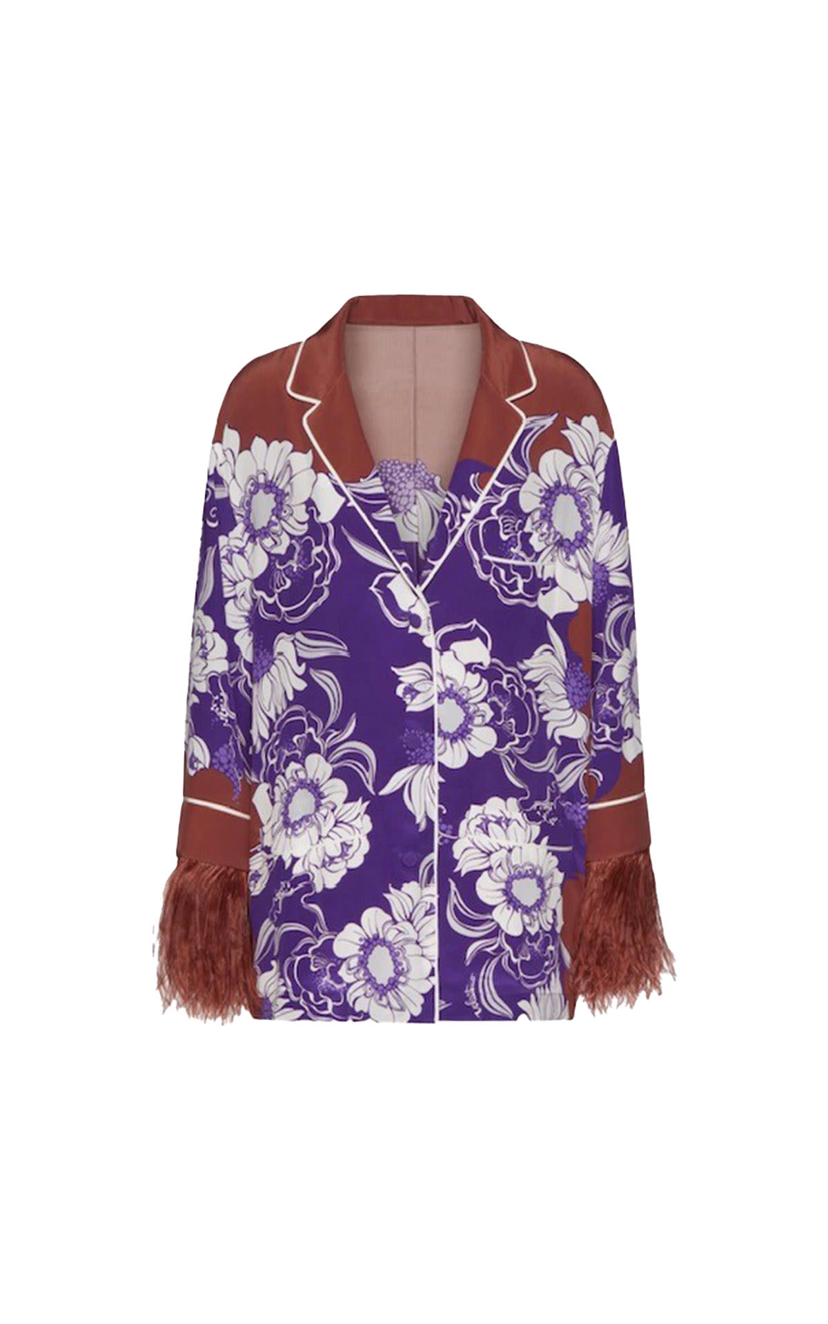 Valentino Crepe de chine pajama shirt with street flower daisyland print from Bicester Village